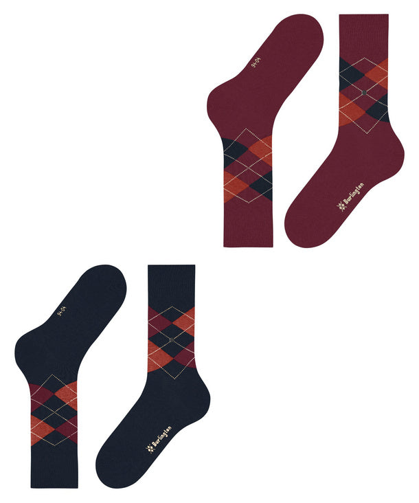 Burlington Everyday Argyle Men Socks in Dark Navy