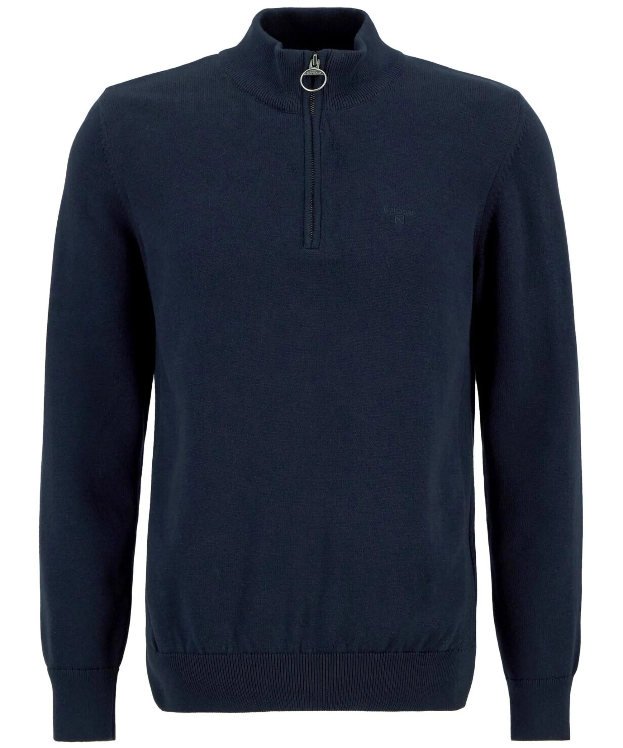 Barbour Cotton Half Zip Sweater in Navy MKN1074