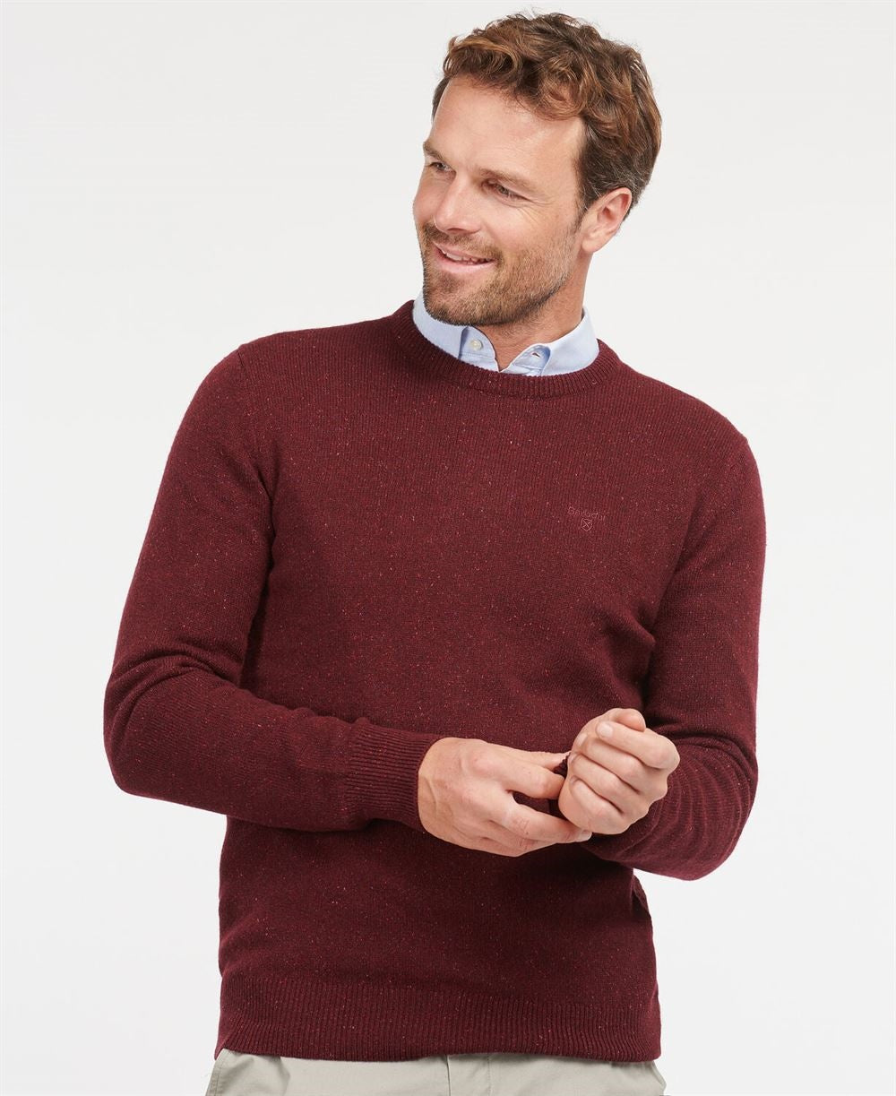 Barbour Tisbury Crew Neck Sweater in Ruby