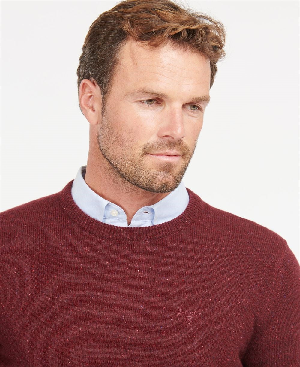 Barbour Tisbury Crew Neck Sweater in Ruby