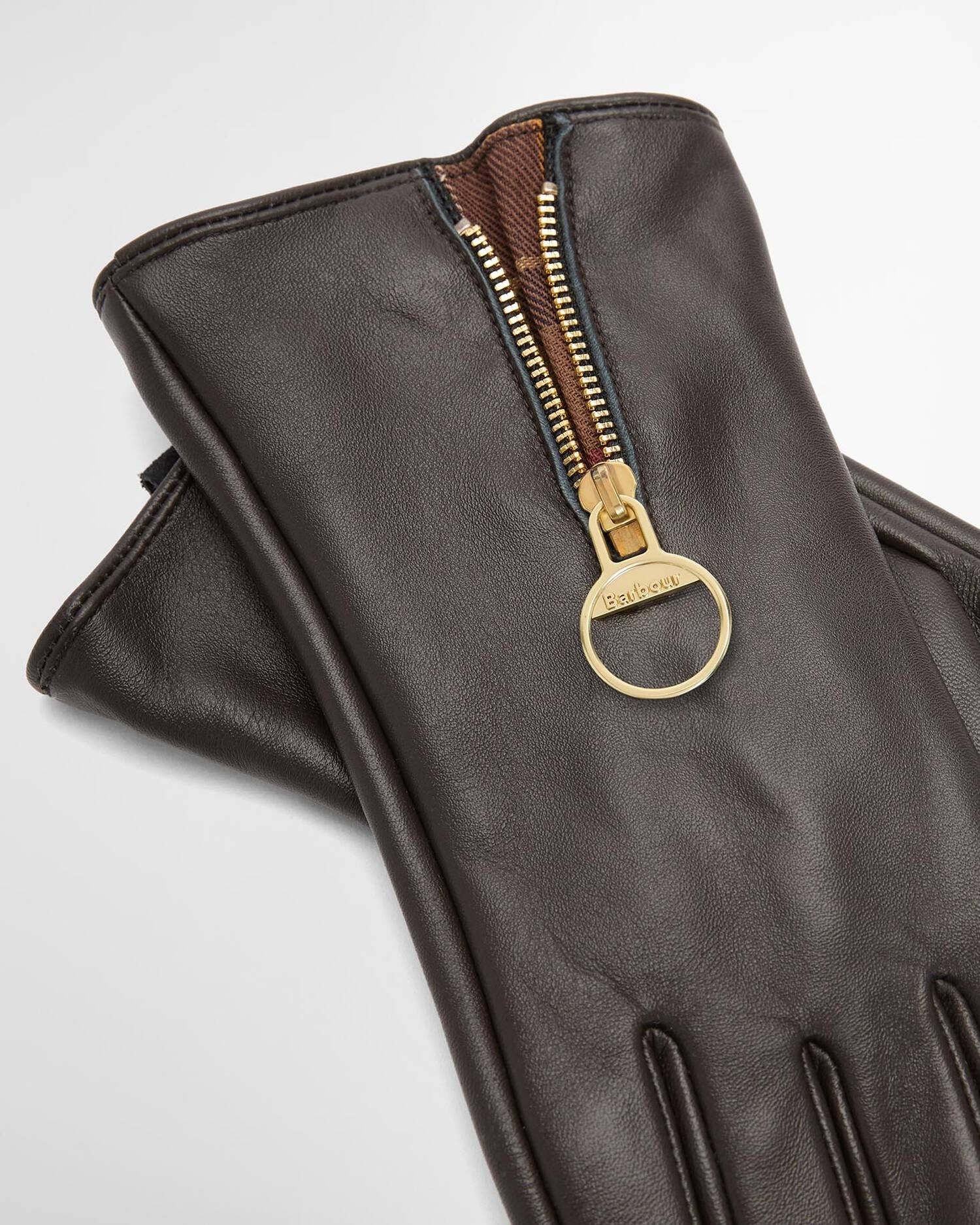 Barbour Arlene Leather Gloves In Brown LGL0159BR91