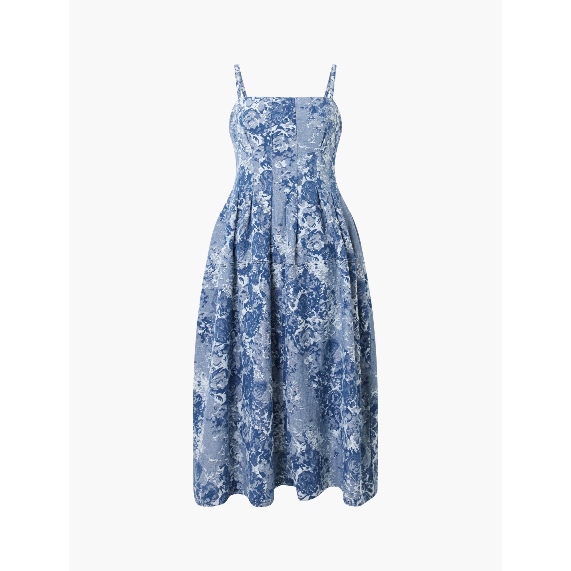 French Connection Charlotte Jacquard Denim Dress in Light Wash 71YCD