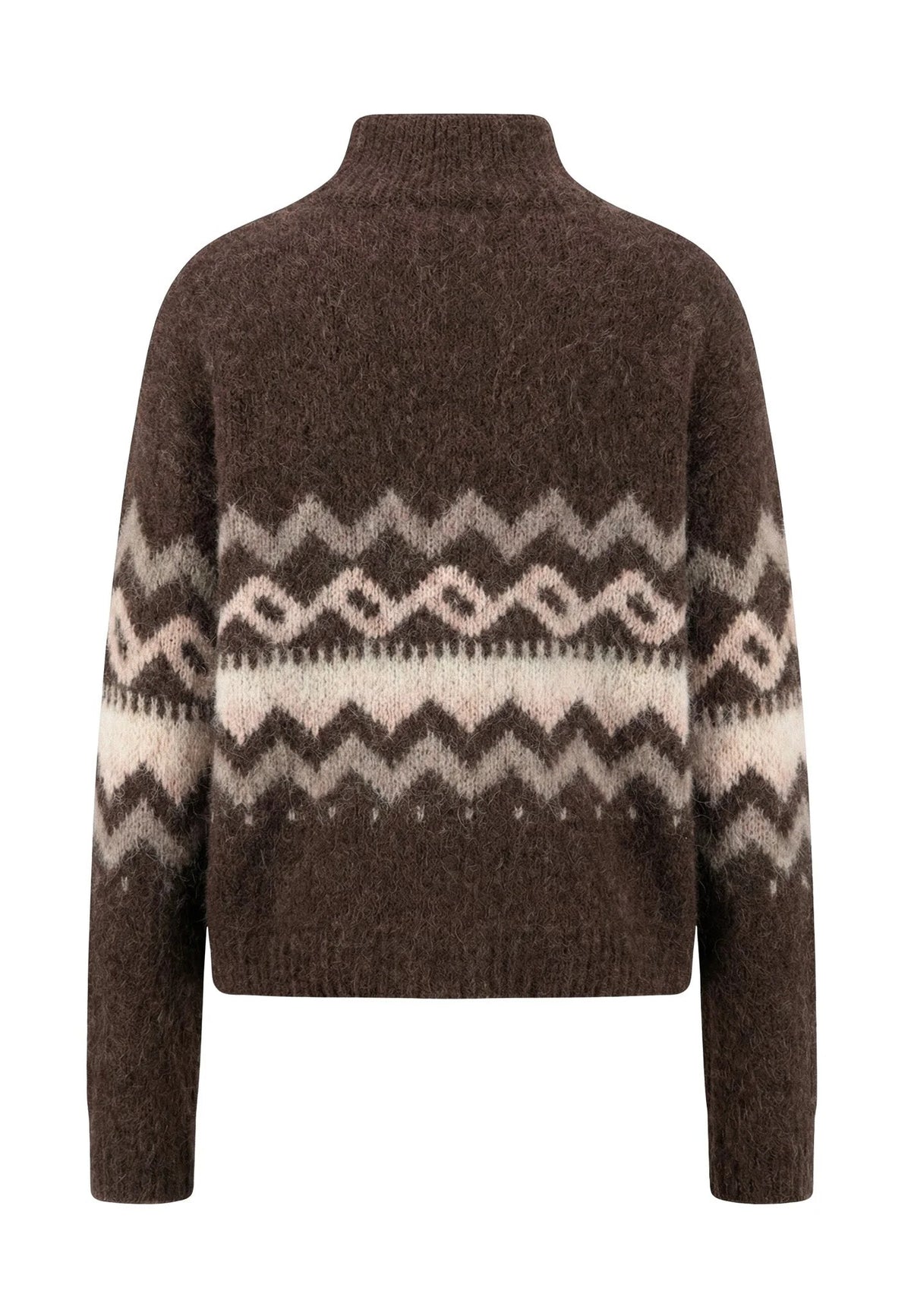 Fynch-Hatton Alpaca Wool Blend Norwegian Pattern Jumper In Espresso 26097470
