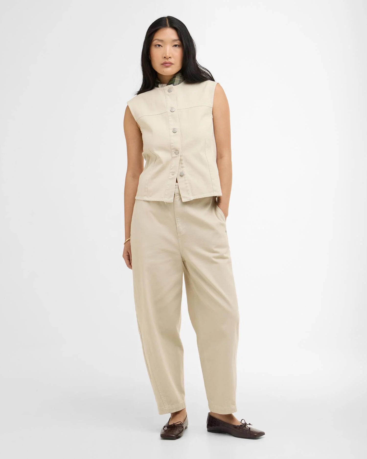 Barbour Daya Denim Waistcoat In Jasmine