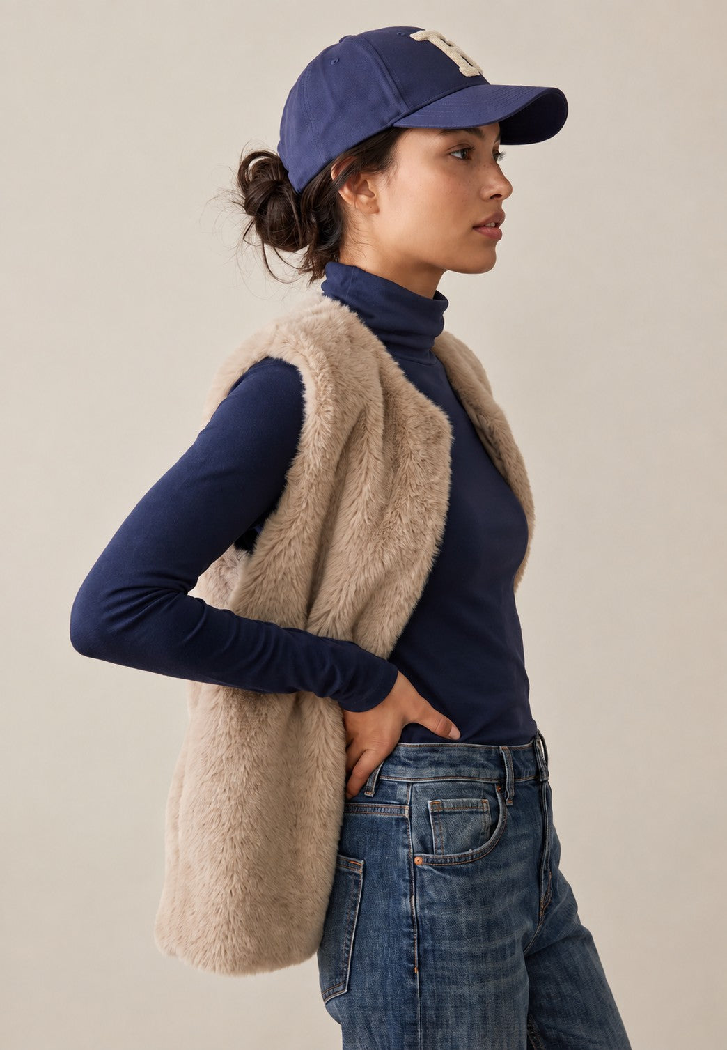 Fynch-Hatton Faux Fur Vest In Neutral Tan 26105920