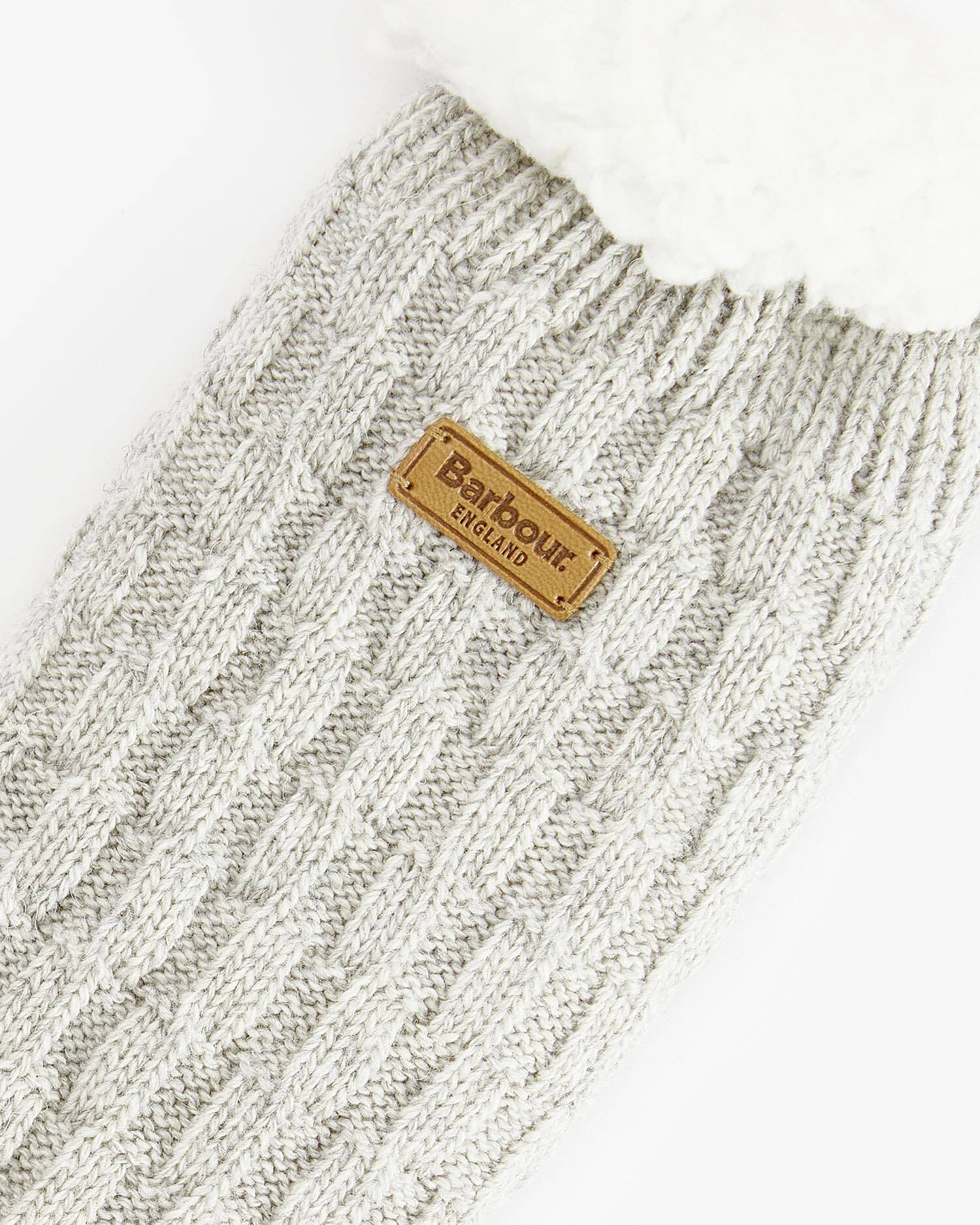 Barbour Cable Knit Lounge Socks In Light Grey LAC0297GY311