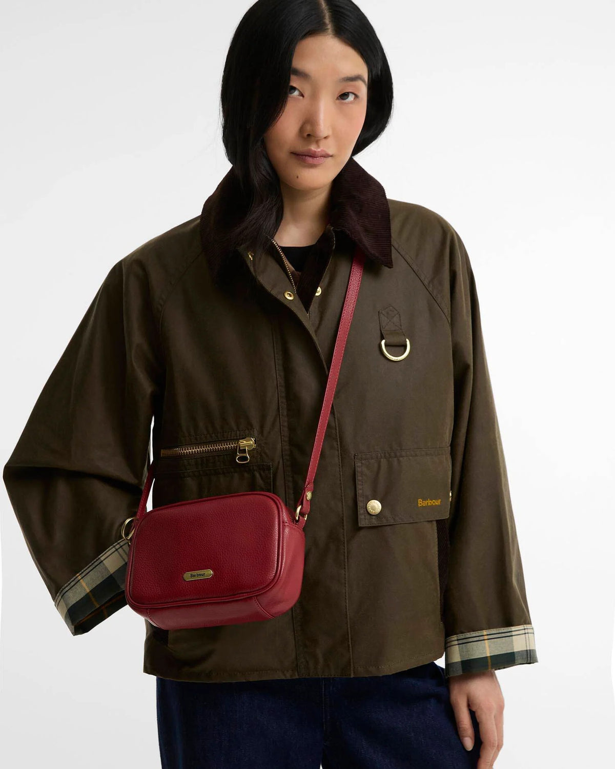 Barbour Daphne Leather Mini Crossbody Bag In Red LBA0546RE911