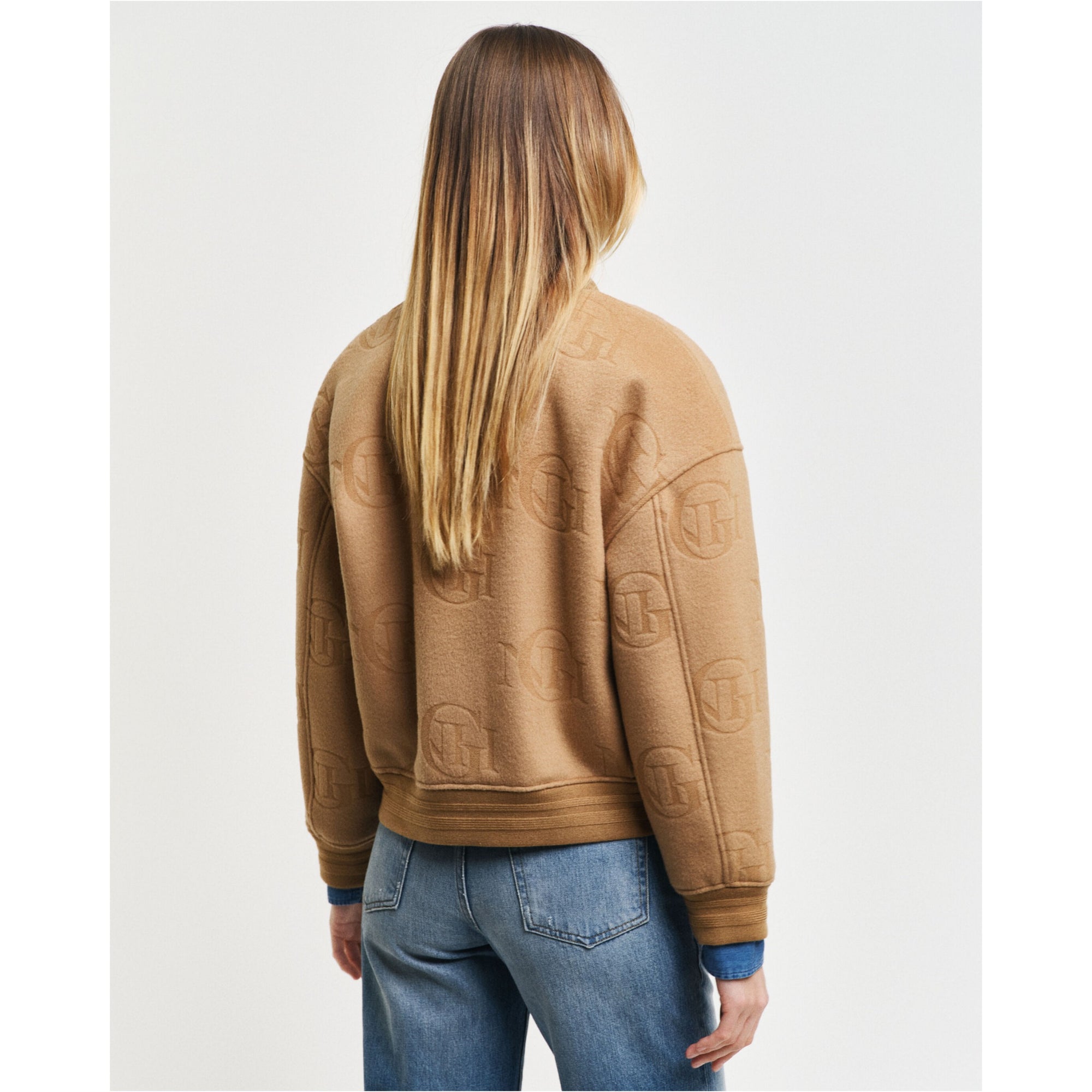 GANT Jacquard Varsity Pure Wool Jacket Warm Khaki 4700335