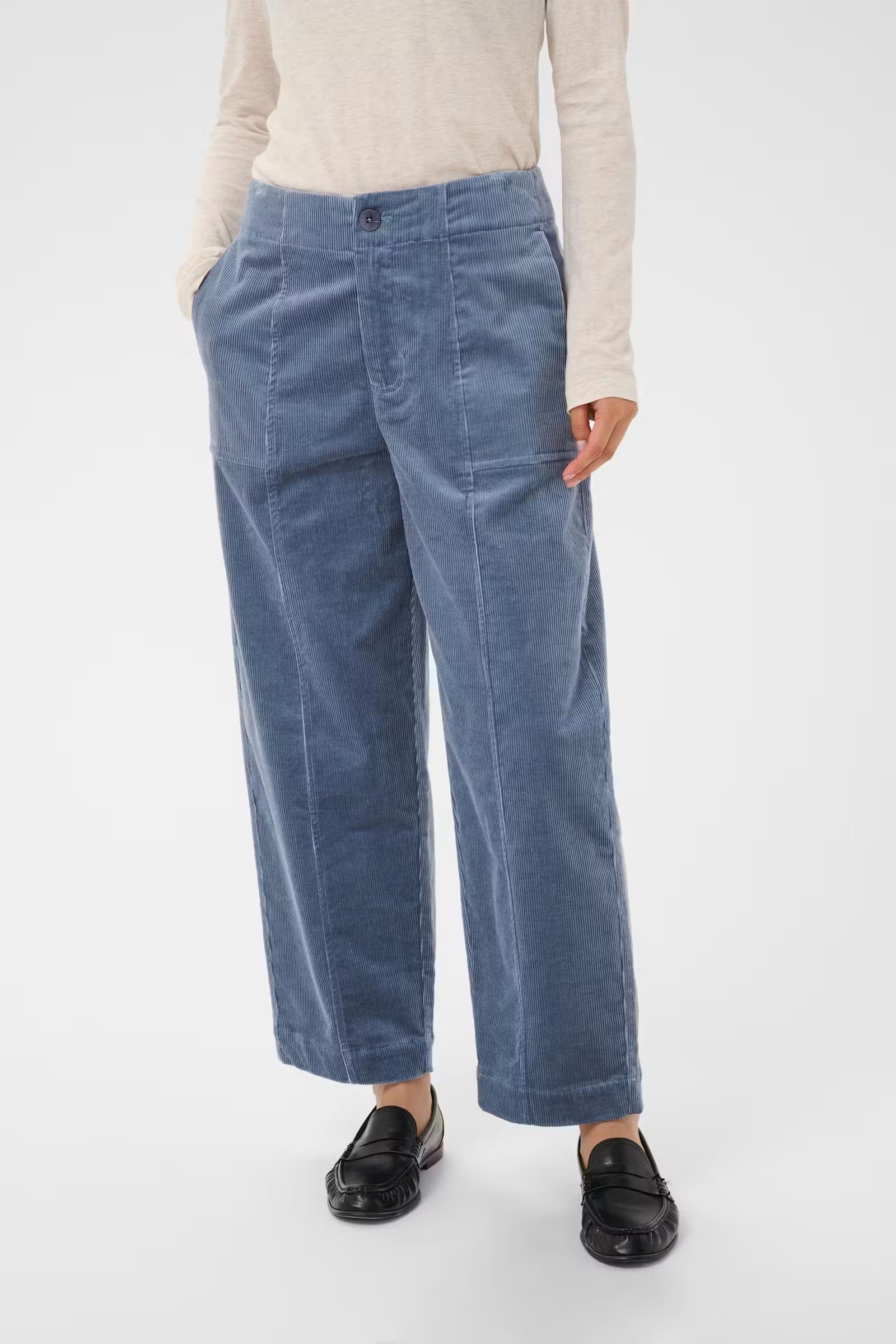Part Two Netta Corduroy Trousers In Flint Stone 30310895