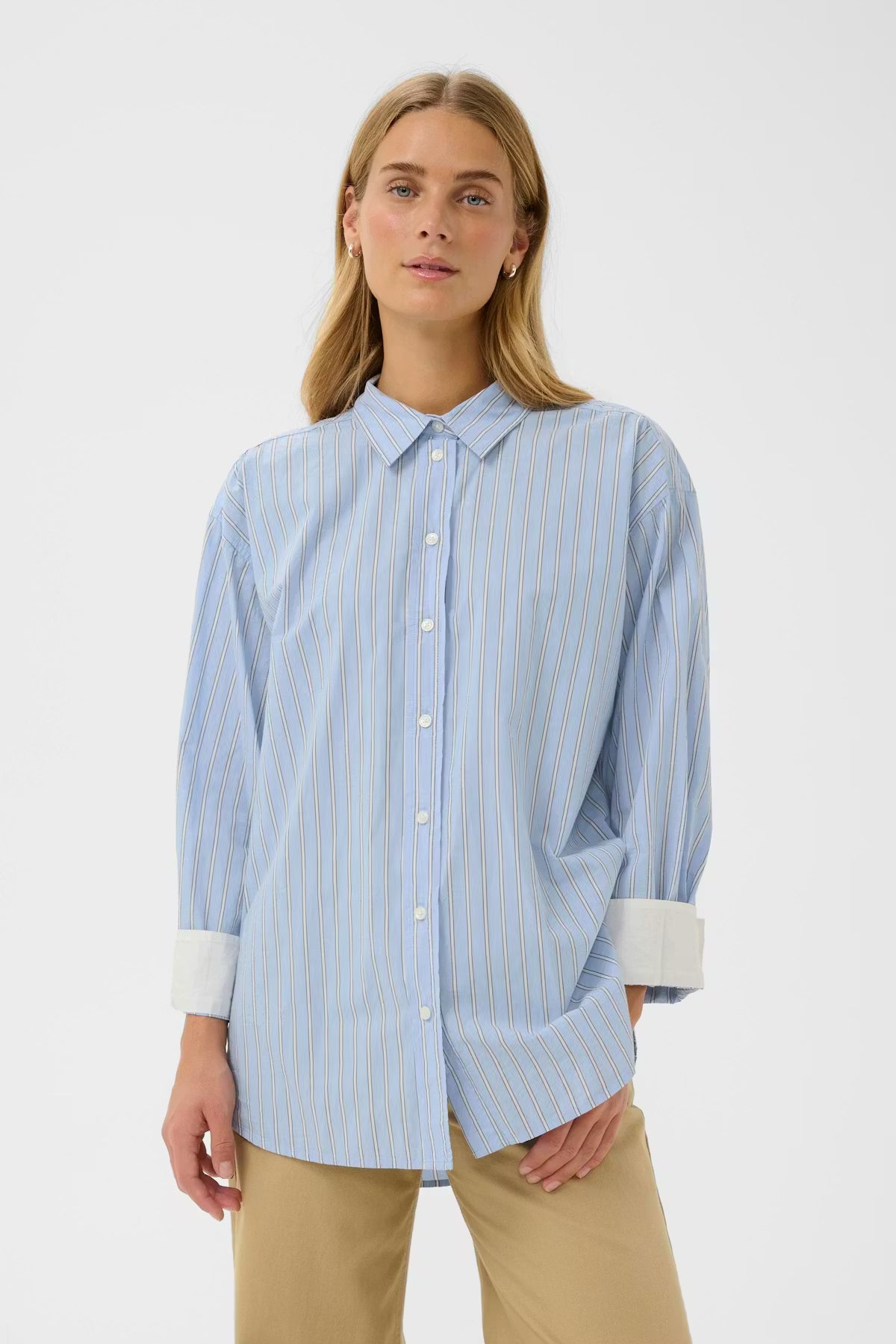 Part Two Savanna Cotton Shirt In Hydrangea Stripe