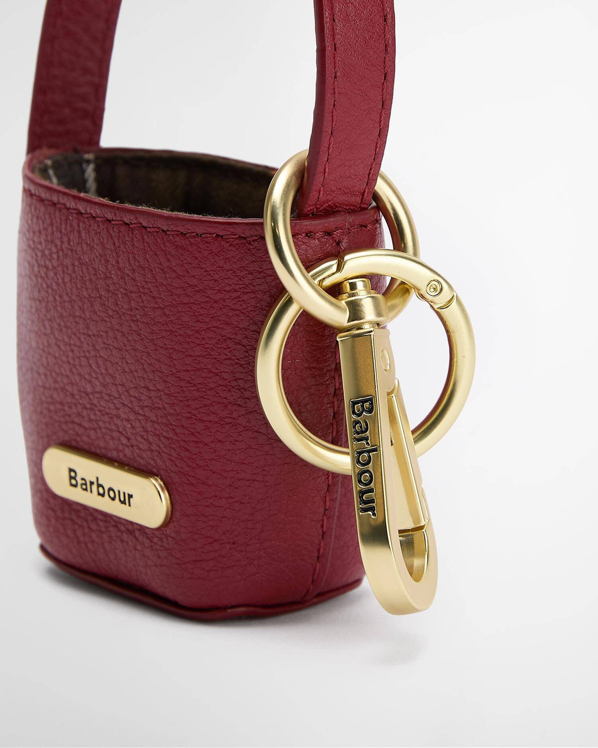 Barbour Leather Bucket Bag Charm In Red LAC0361RE911