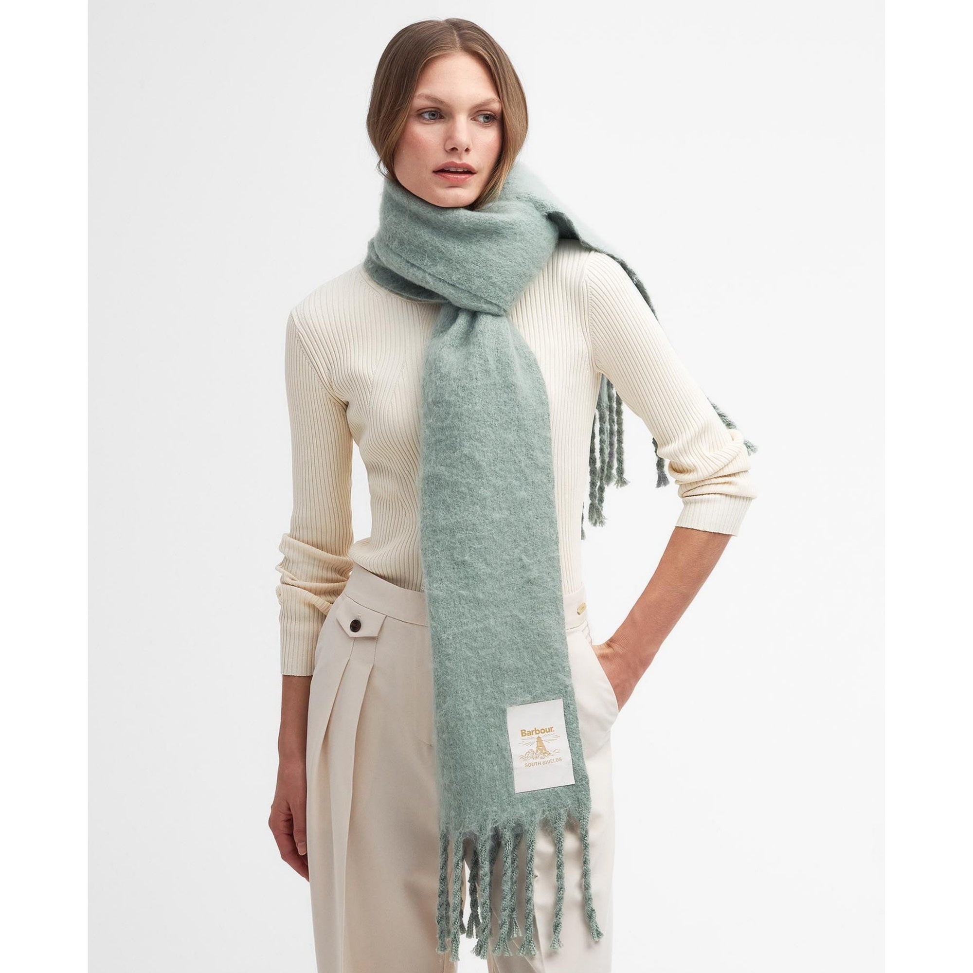 Barbour Ellison Scarf in Soft Mint LSC0458GN15
