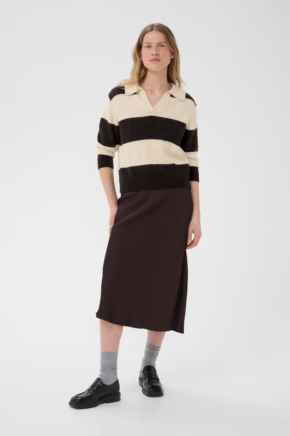 Part Two Charlott Pullover In Whitecap Gray/Mole Stripe 30310833