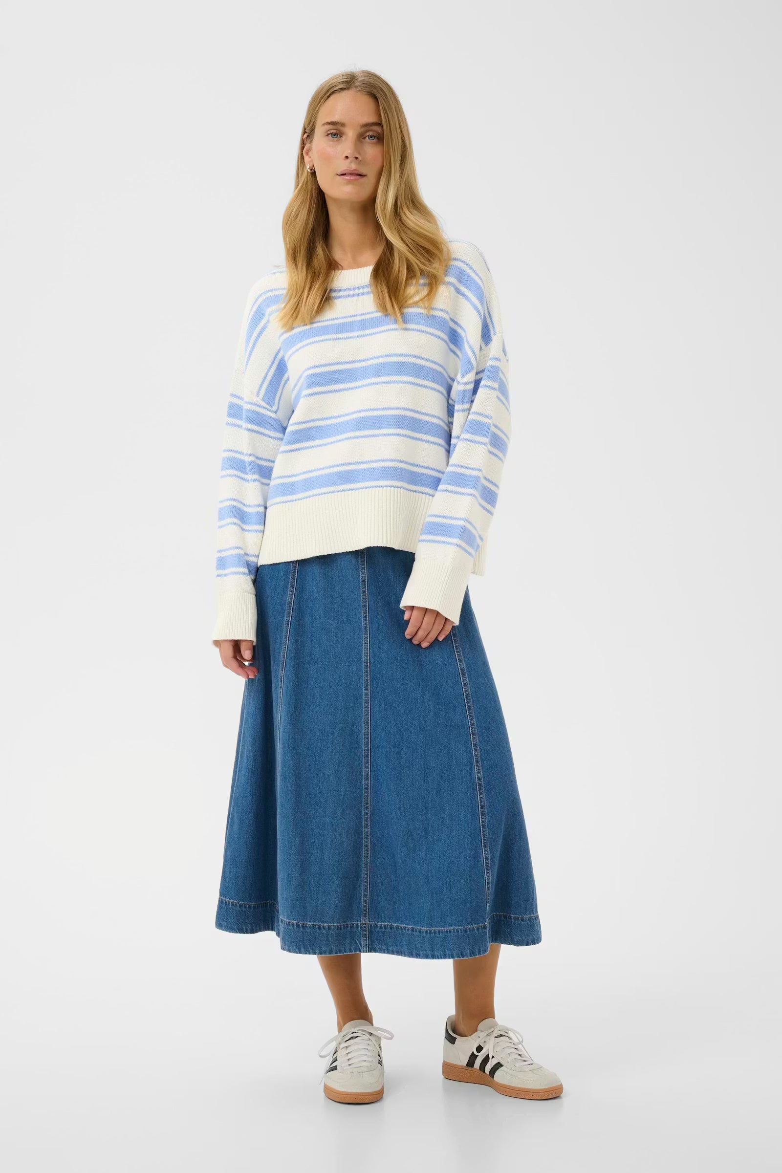 Part Two Serafine Jumper In Hydrangea Trio Stripe