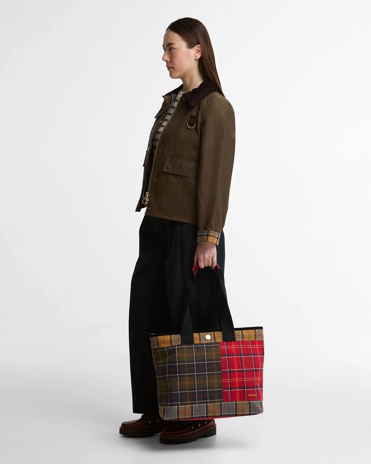 Barbour Mya Patchtwork Tote bag In Classic/Cardinal/Dress LBA0484TN111