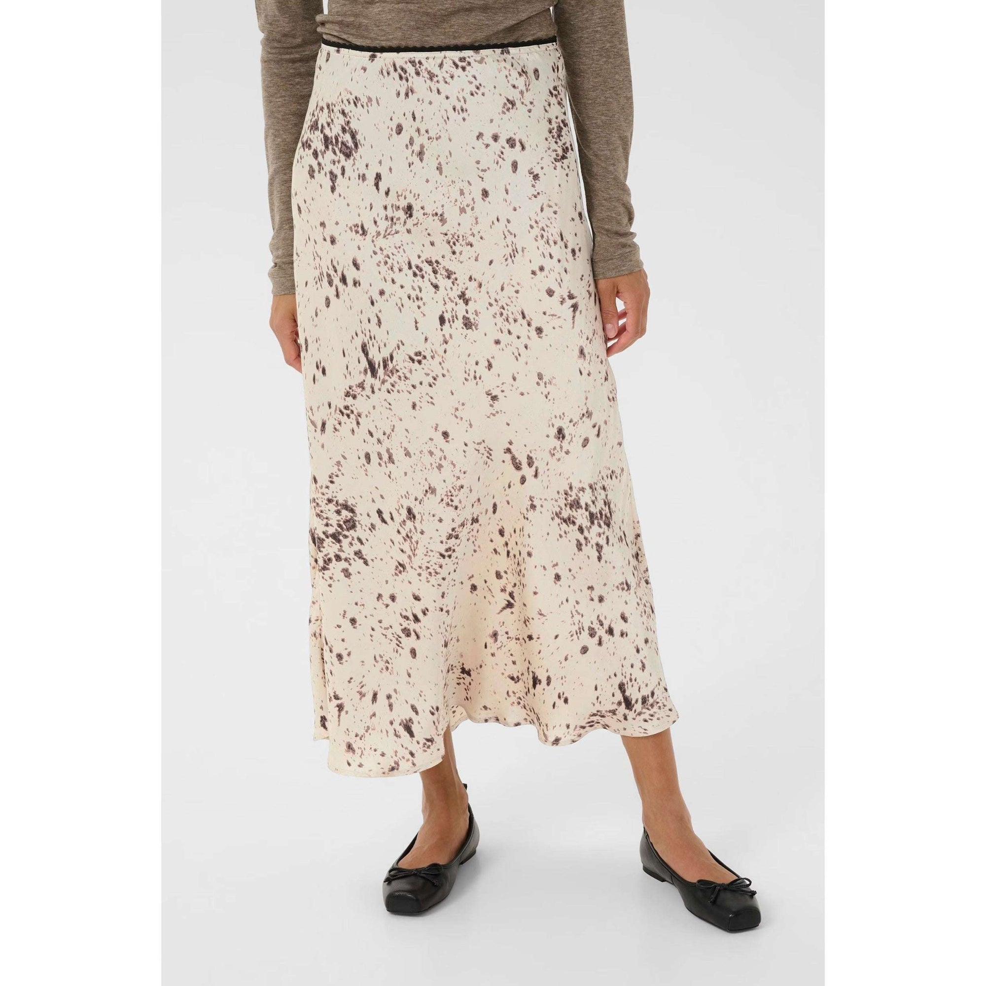 Part Two Laurina Midi Skirt - French Oak Scattered Print