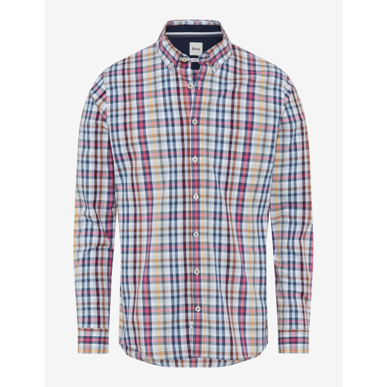 Brax Daniel Cotton Stretch Check Shirt 46-3028 Multi