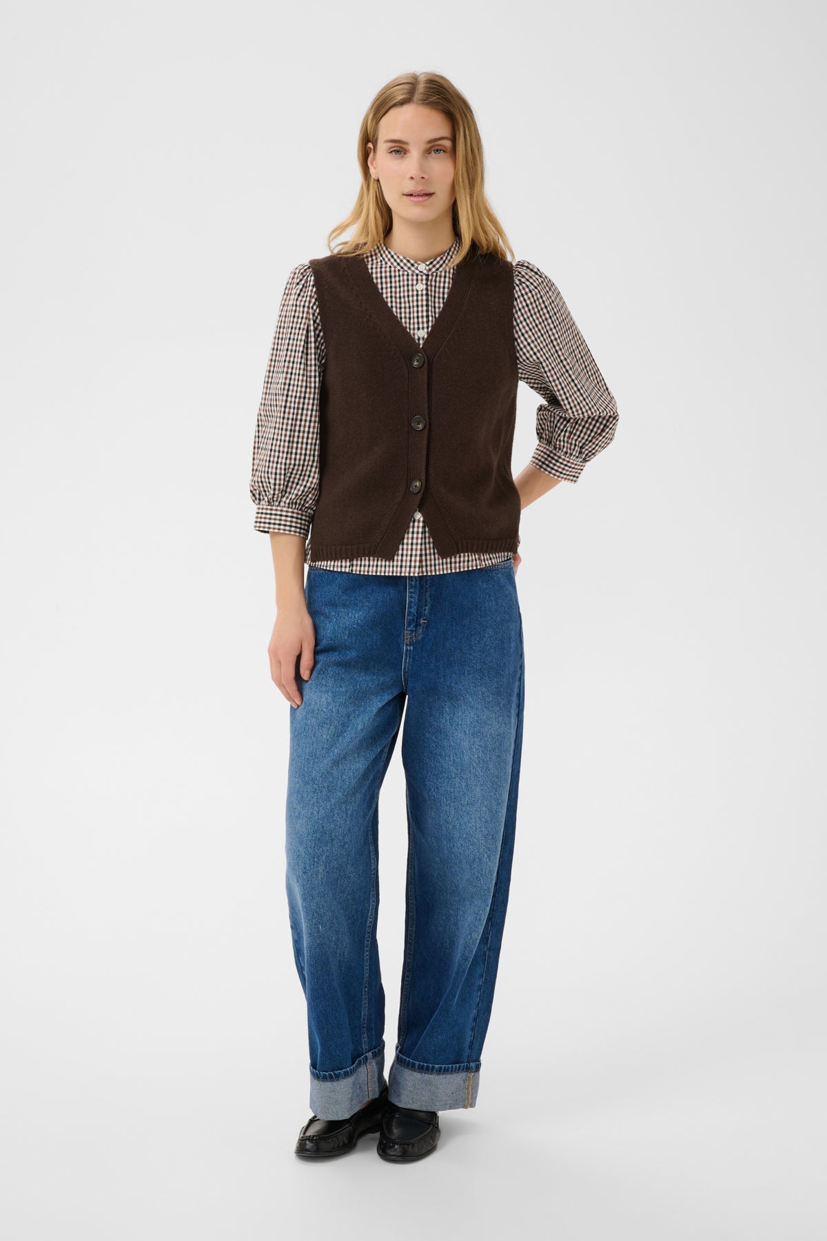Part Two Sylva Waistcoat in Mole Brown 0052
