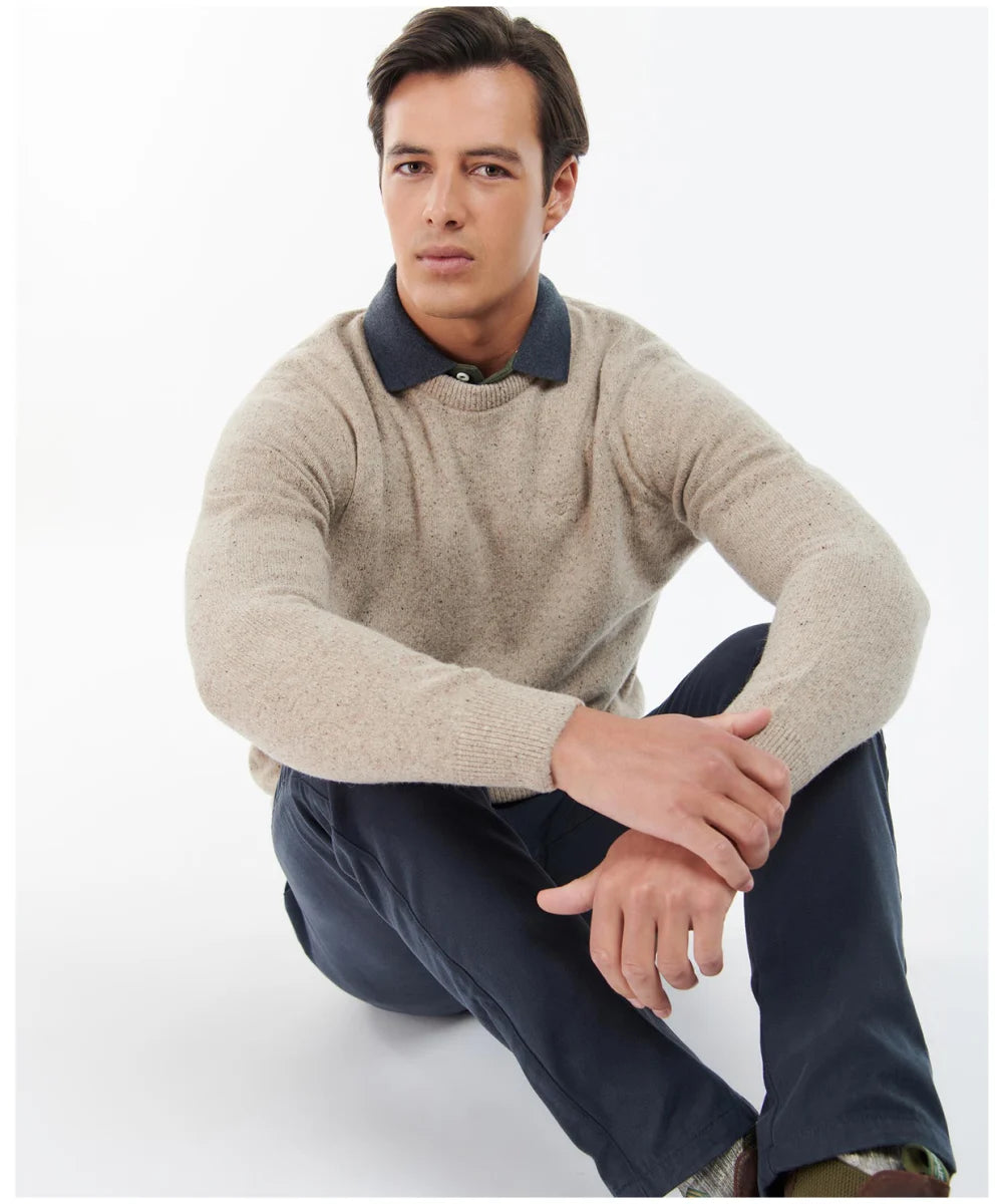 Barbour Tisbury Crew Neck Sweater in Stone