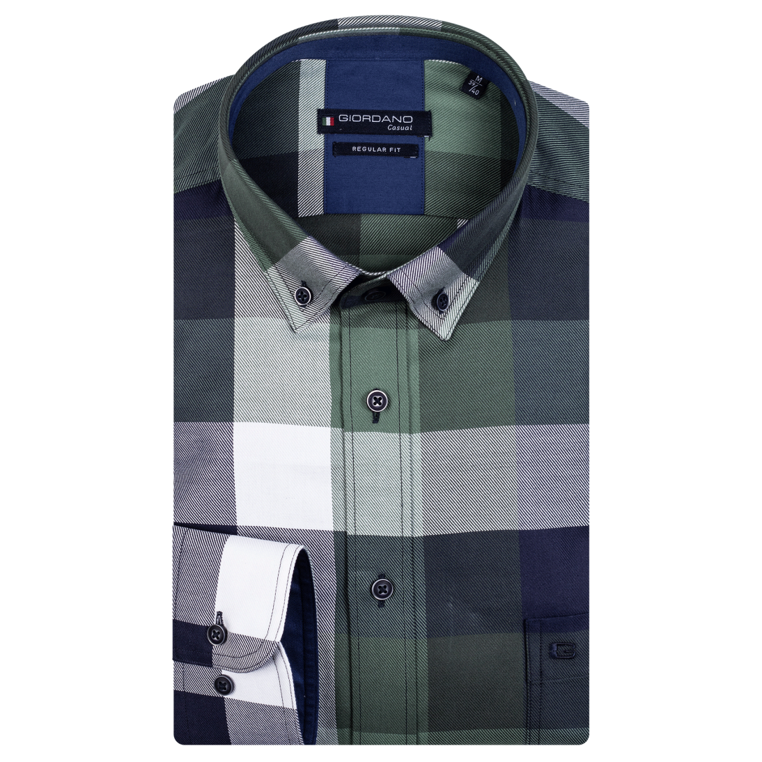 Giordano Pure Cotton Regular Fit Check Shirt 327302