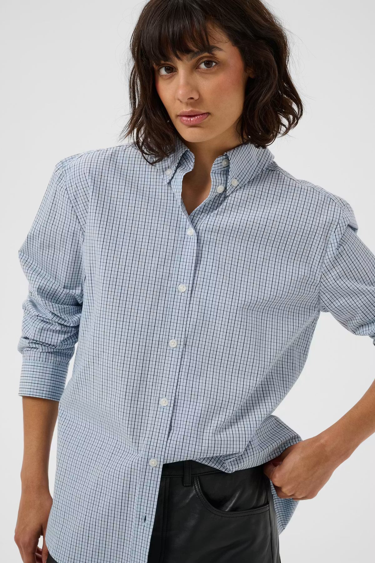 Part Two Chrestella Shirt in Gray Dawn Check