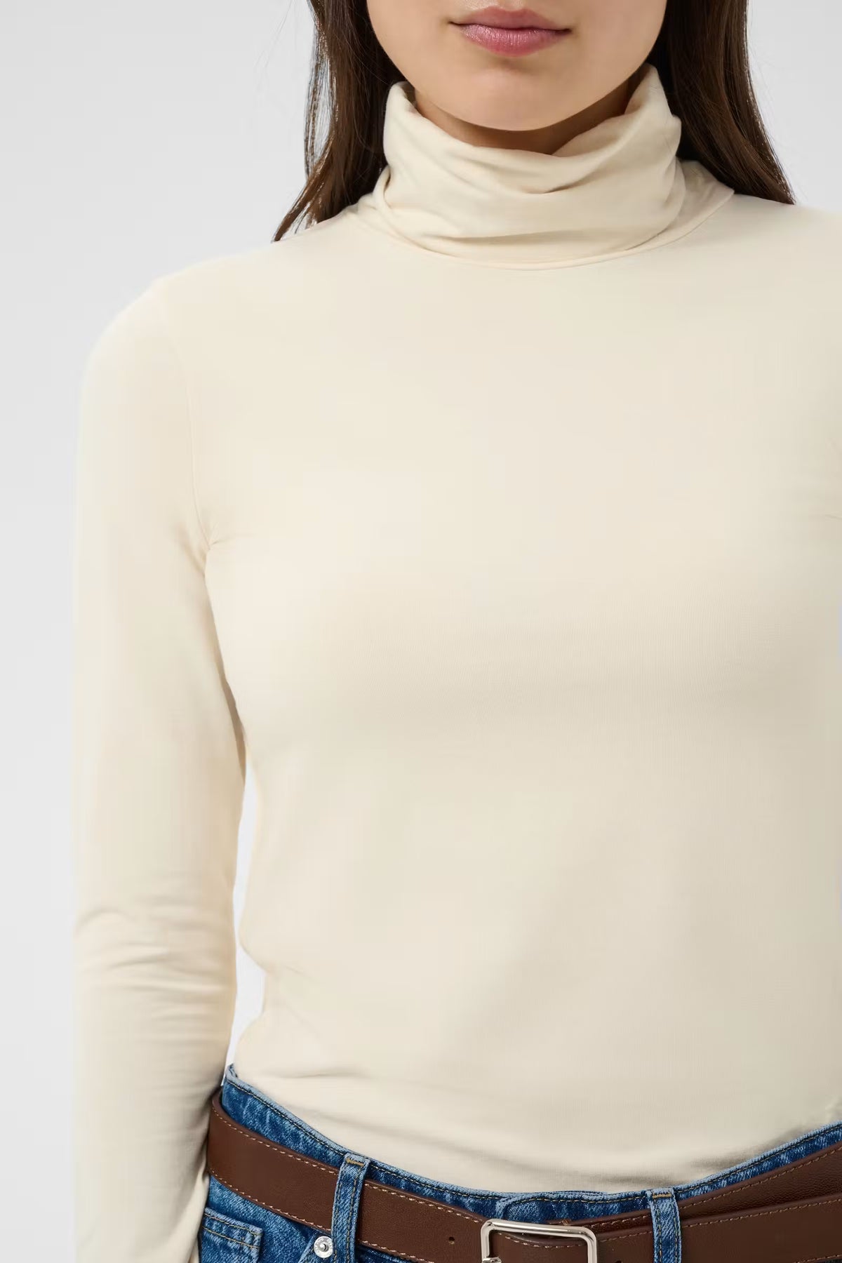 Part Two EfinasPW Roll-Neck Top In Whitecap Grey, product gallery photograph 5