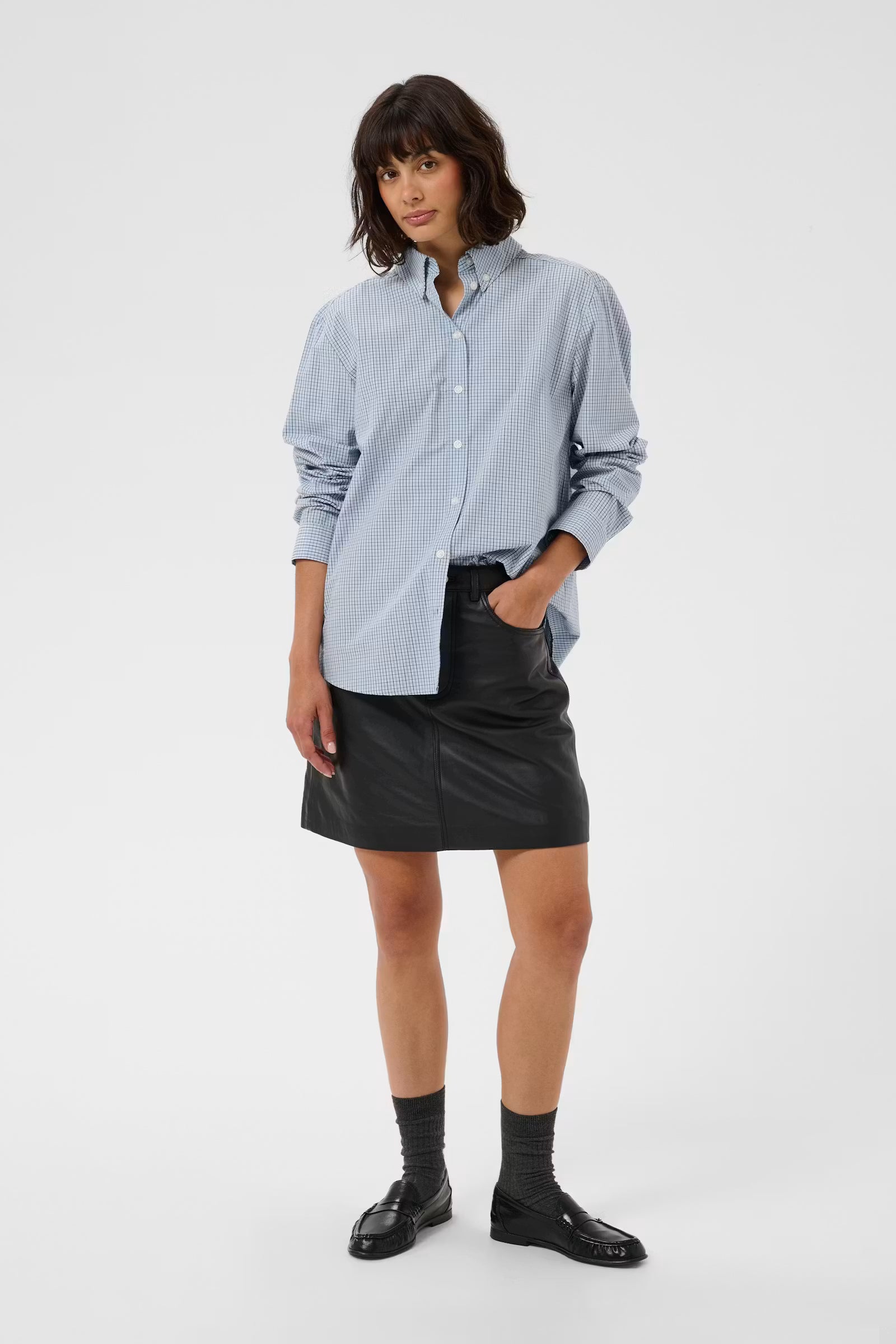 Part Two Chrestella Shirt in Gray Dawn Check