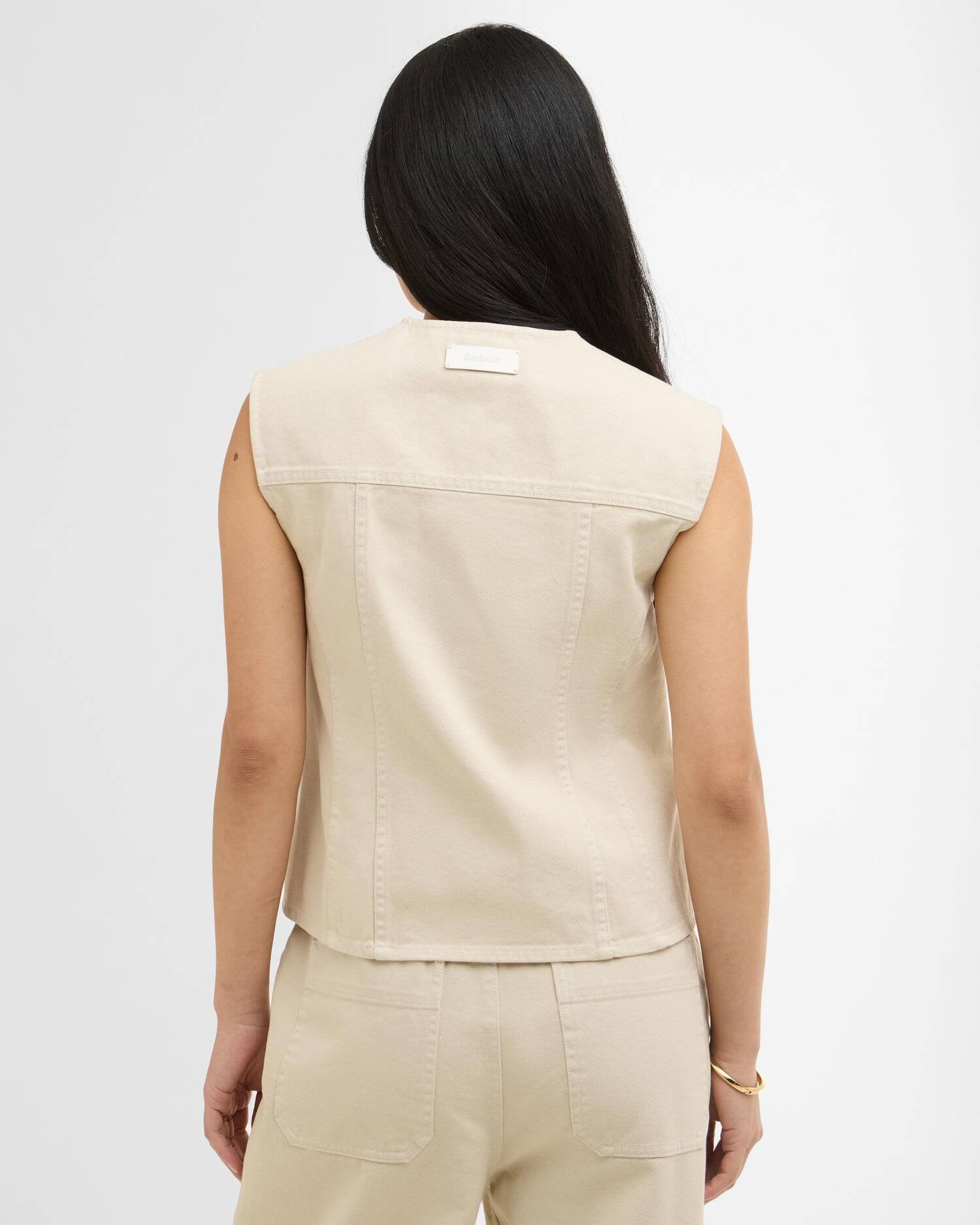 Barbour Daya Denim Waistcoat In Jasmine