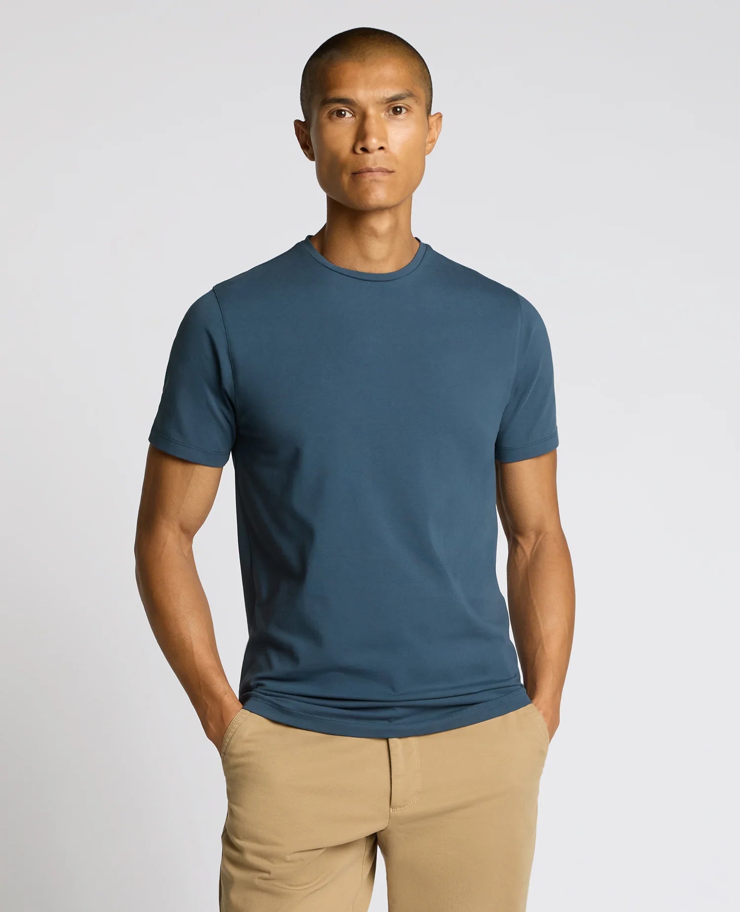 Remus Uomo Soft Stretch Tapered Fit T-Shirt in Blue