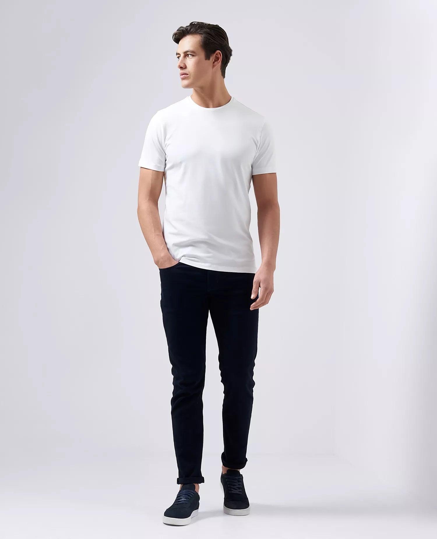 Remus Uomo Soft Stretch Tapered Fit T-Shirt in White