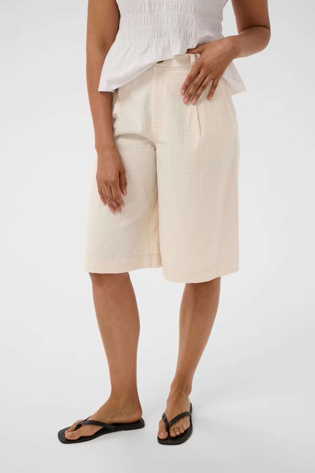 Part Two Brigitt Bermuda Shorts In Whisper White Stripe