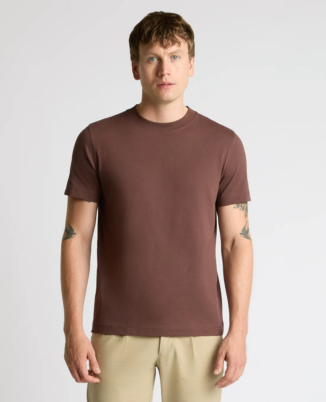 Remus Uomo Organic Cotton T-Shirt 58810 in Dark Brown