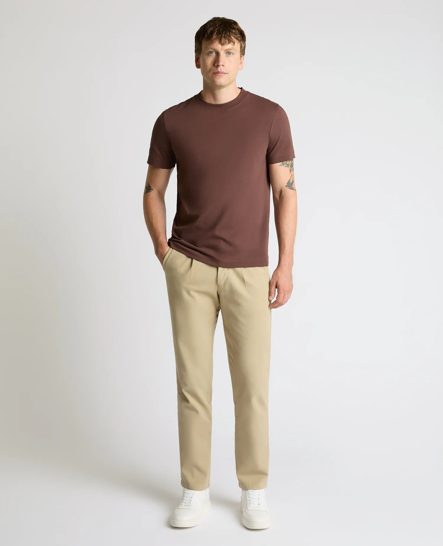 Remus Uomo Organic Cotton T-Shirt 58810 in Dark Brown