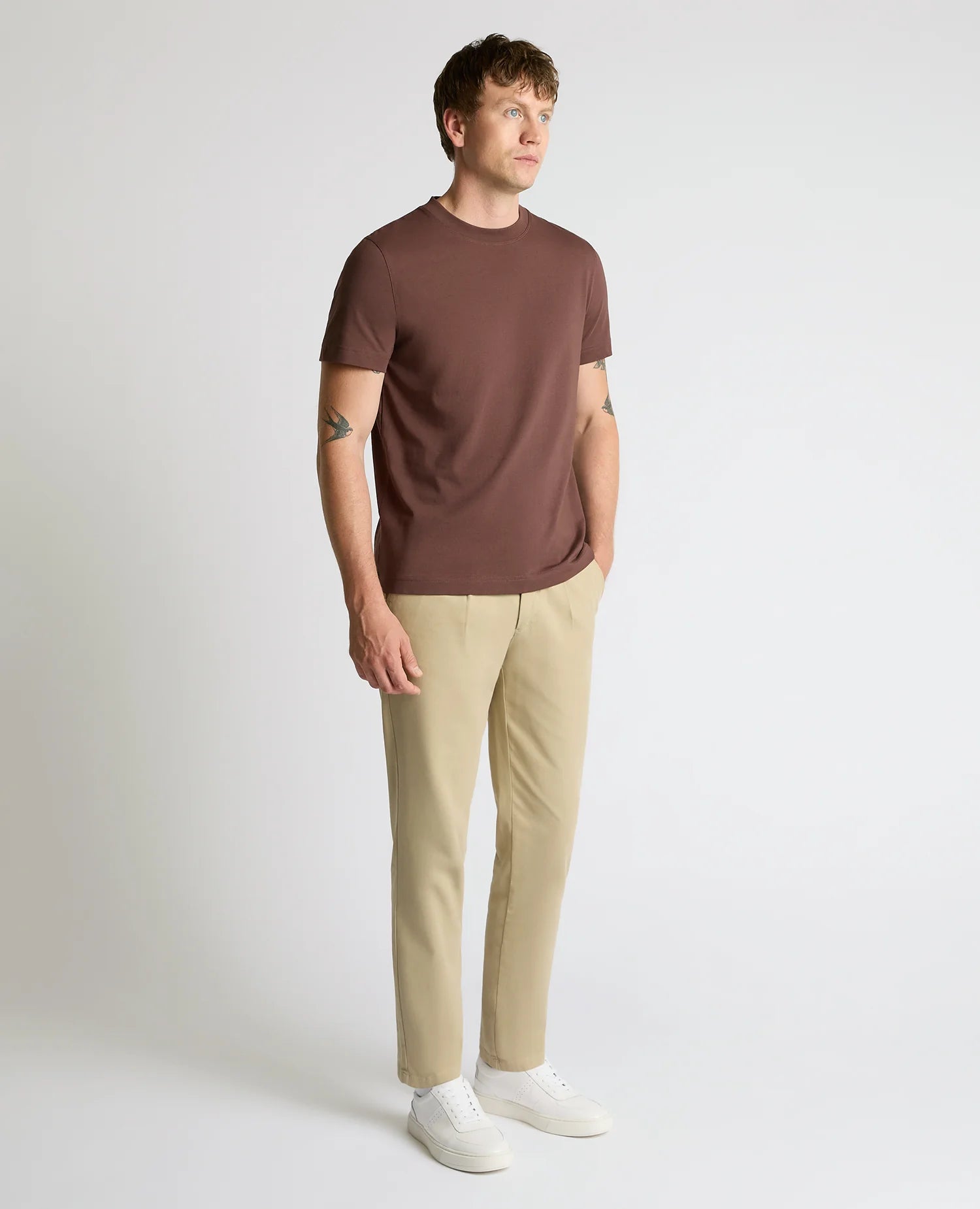 Remus Uomo Organic Cotton T-Shirt 58810 in Dark Brown