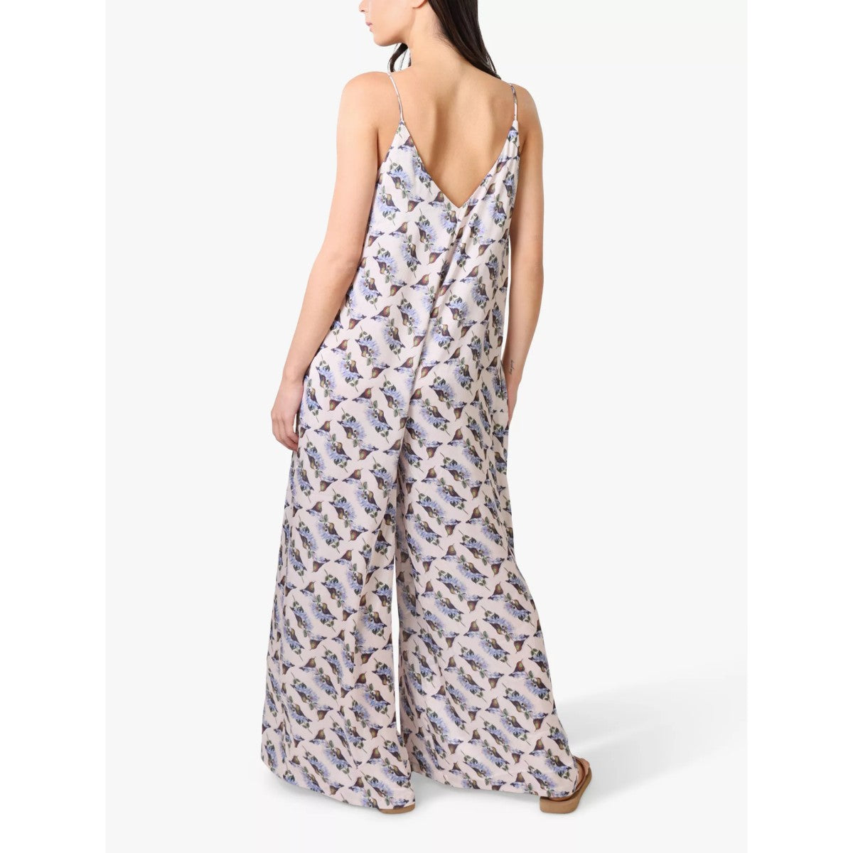 Traffic People Hummingbird Ithaca Floral Jumpsuit In Cream/Pink Floral