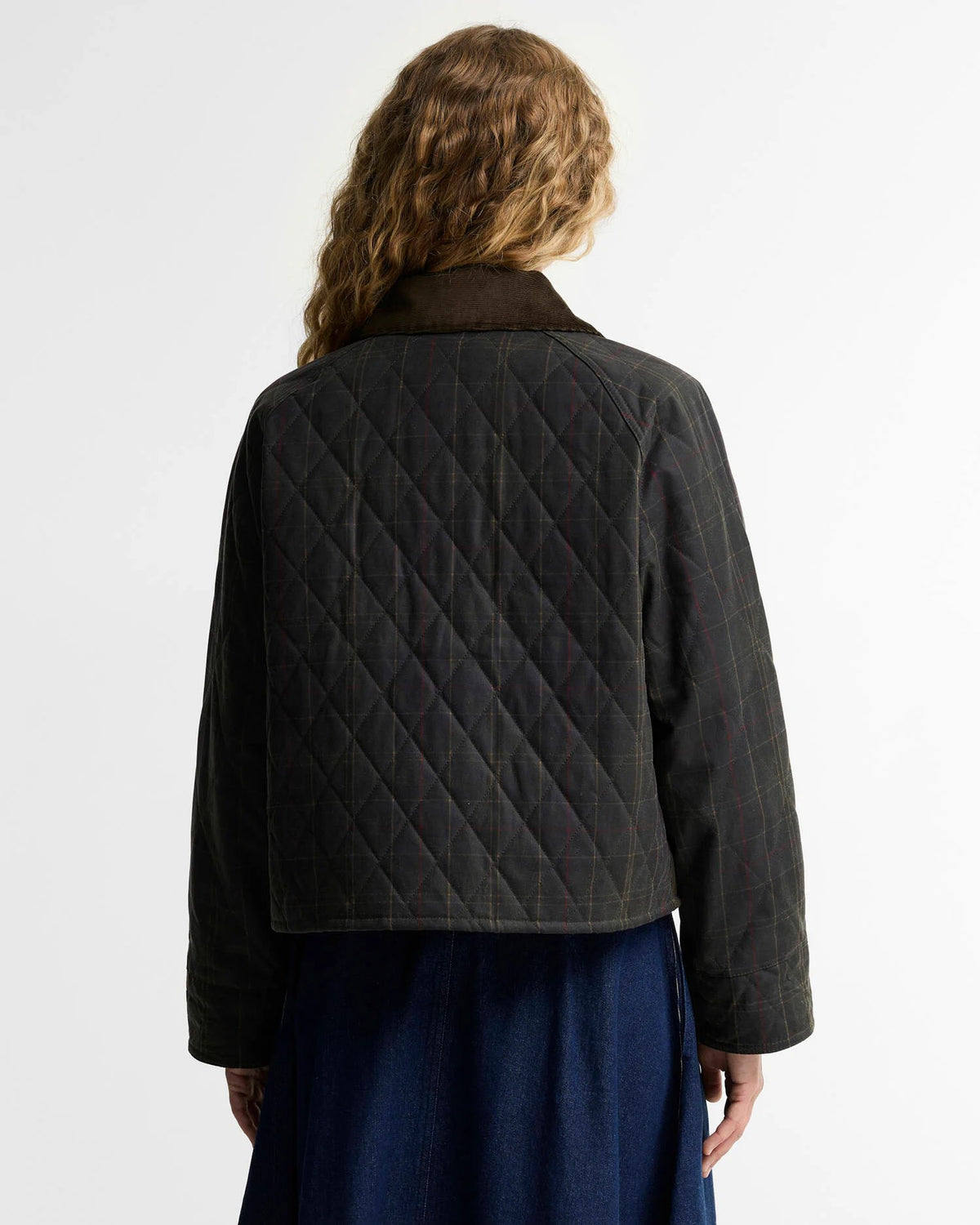Barbour Tartan Reimagined Icons Tartan Quilted Spey Waxed Jacket In Olive/Clssic LWX1597Ol71