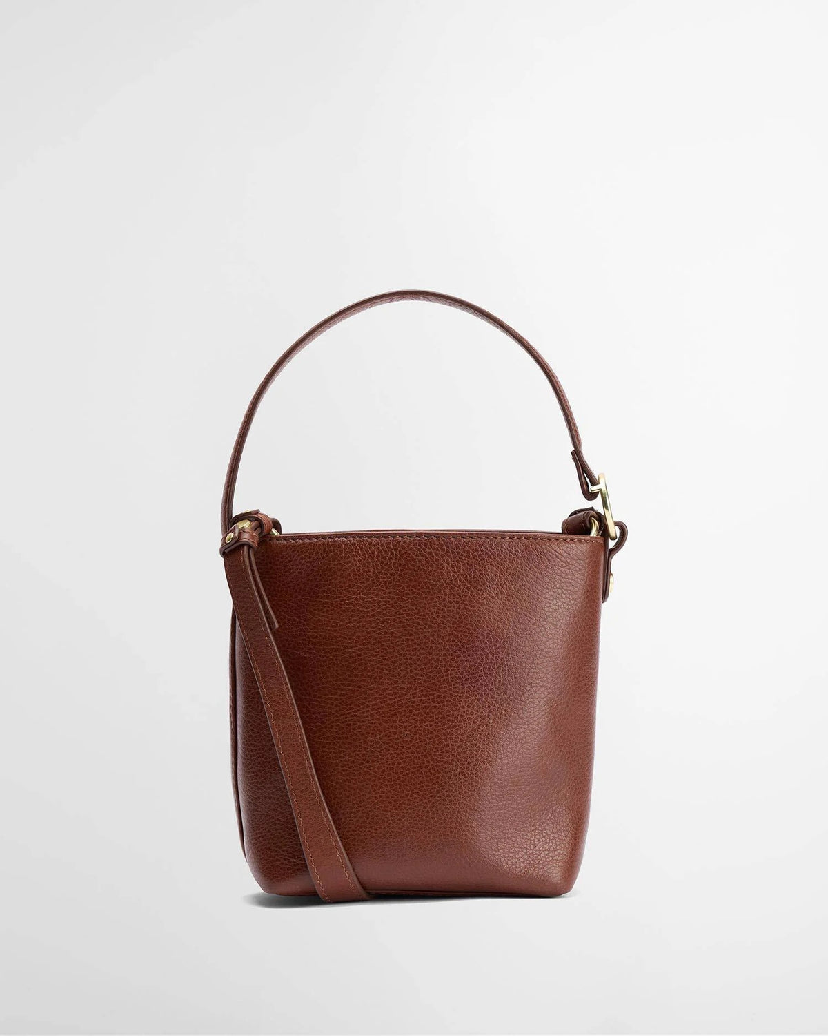 Barbour Cedar Mini Leather Bucket Bag In Brown LBA0549BR111