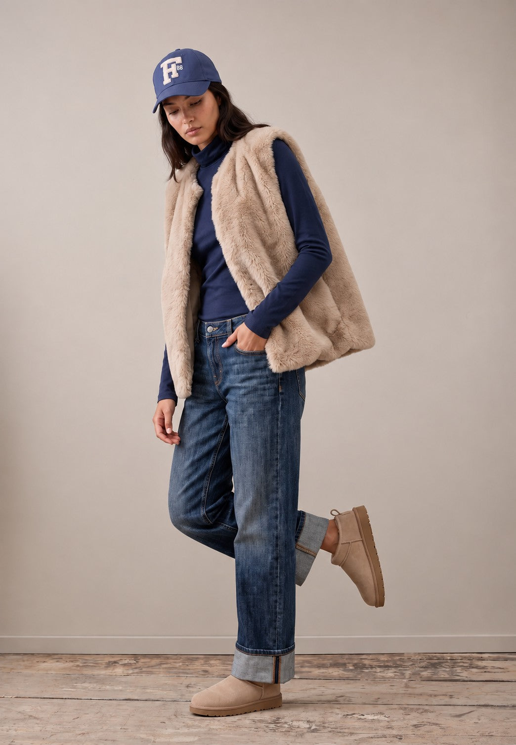 Fynch-Hatton Faux Fur Vest In Neutral Tan 26105920