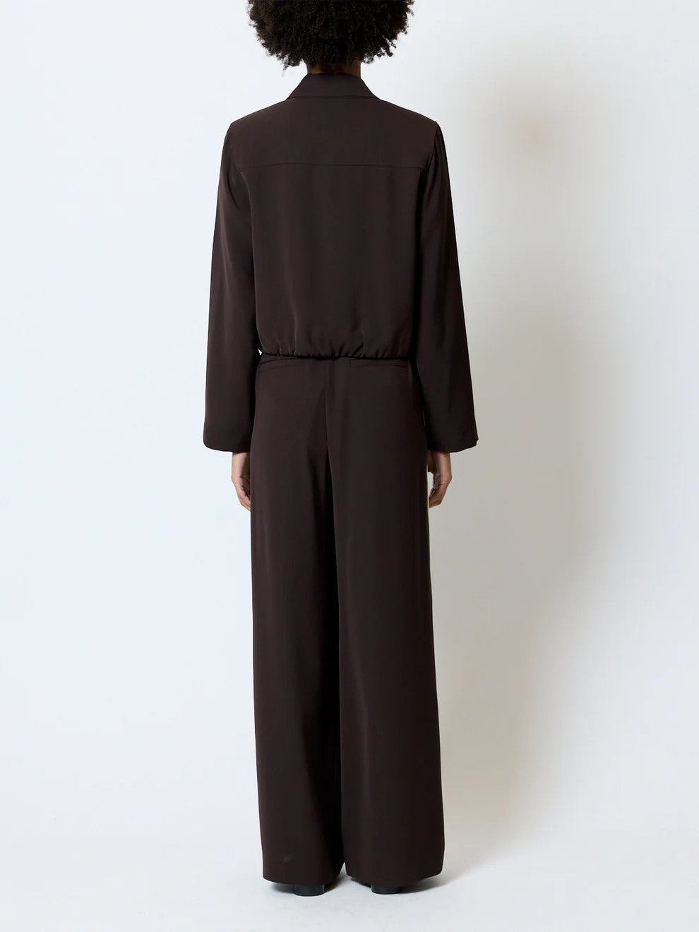 French Connection Vinnie Blouson Jacket In Mocha Brown/Porcelain Cream 0021