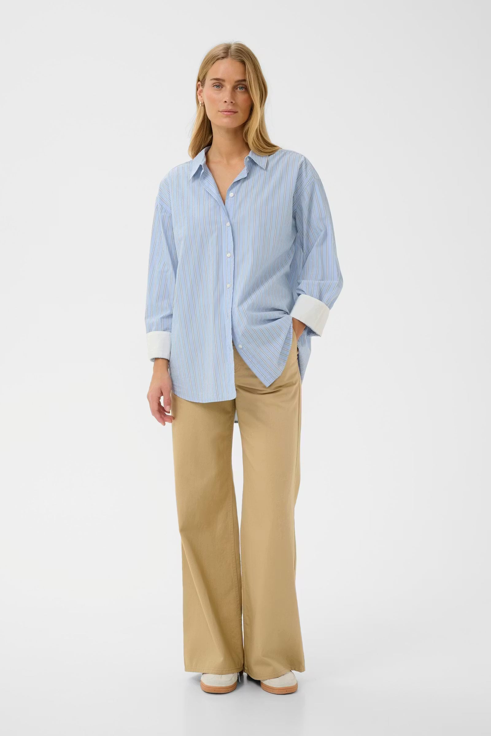 Part Two Savanna Cotton Shirt In Hydrangea Stripe
