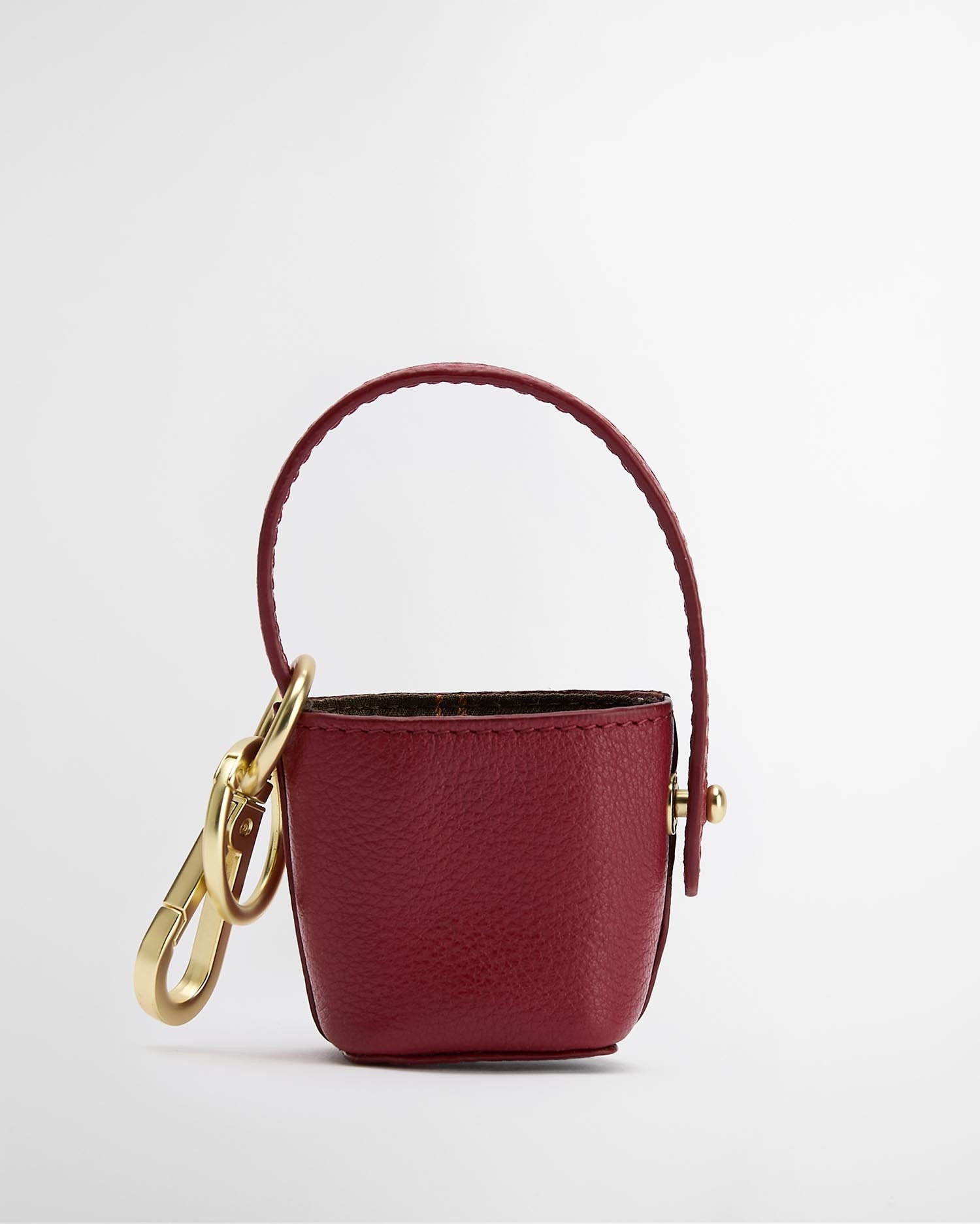 Barbour Leather Bucket Bag Charm In Red LAC0361RE911