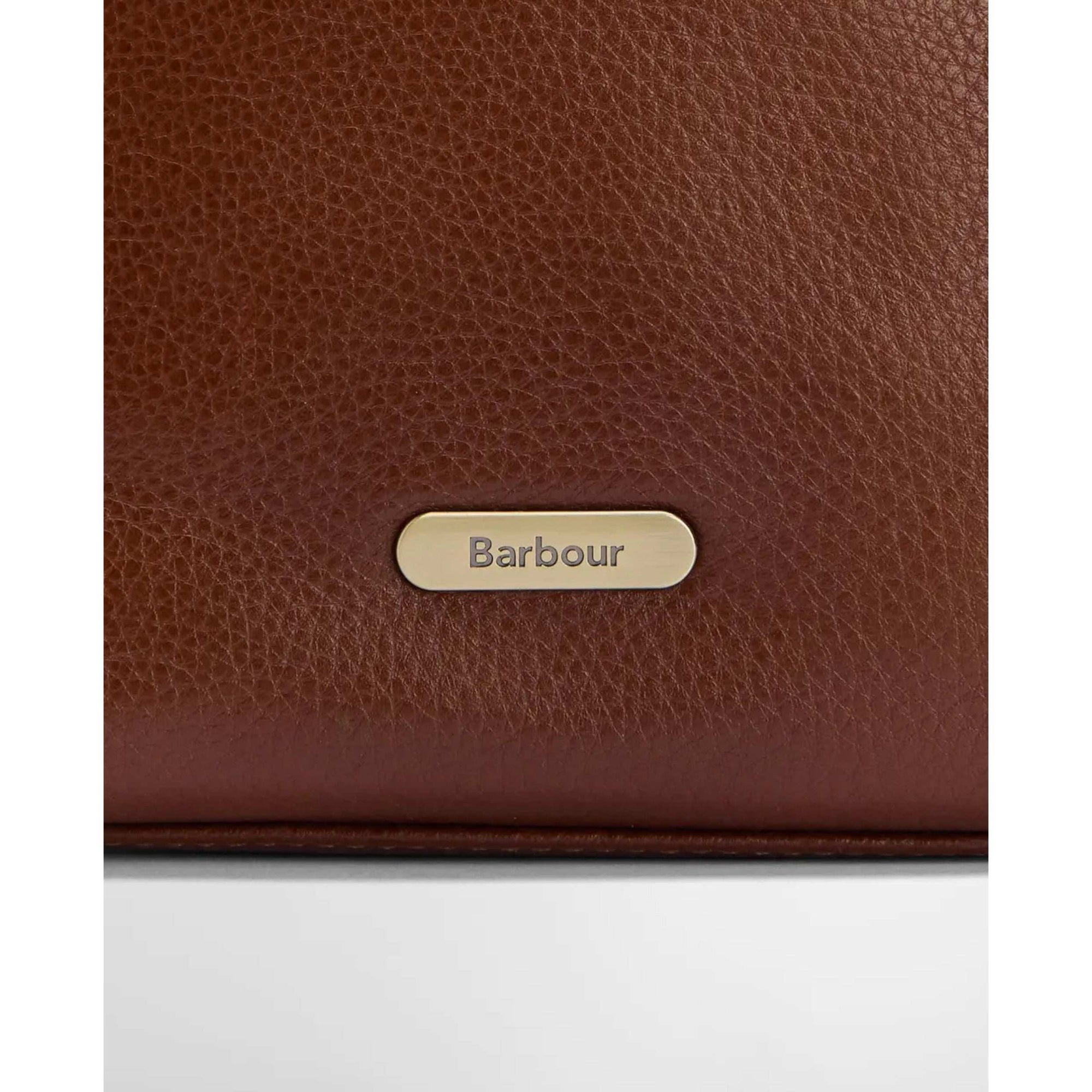 Barbour Cedar Leather Bucket Bag - Brown