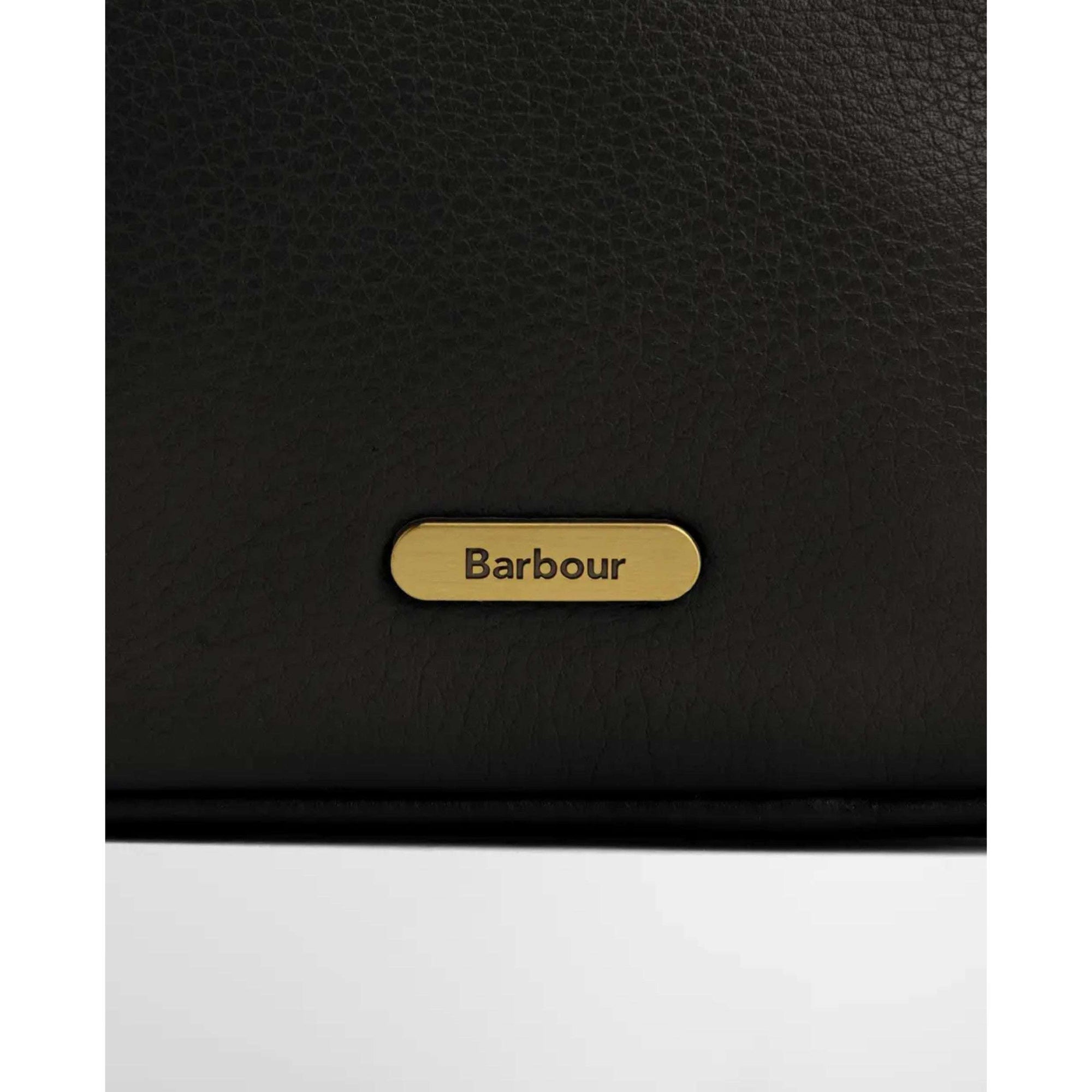 Barbour Cedar Leather Bucket Bag - Black