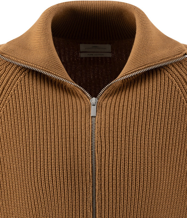 Fynch-Hatton Zip Through Cardigan in Salted Caramel 26087104