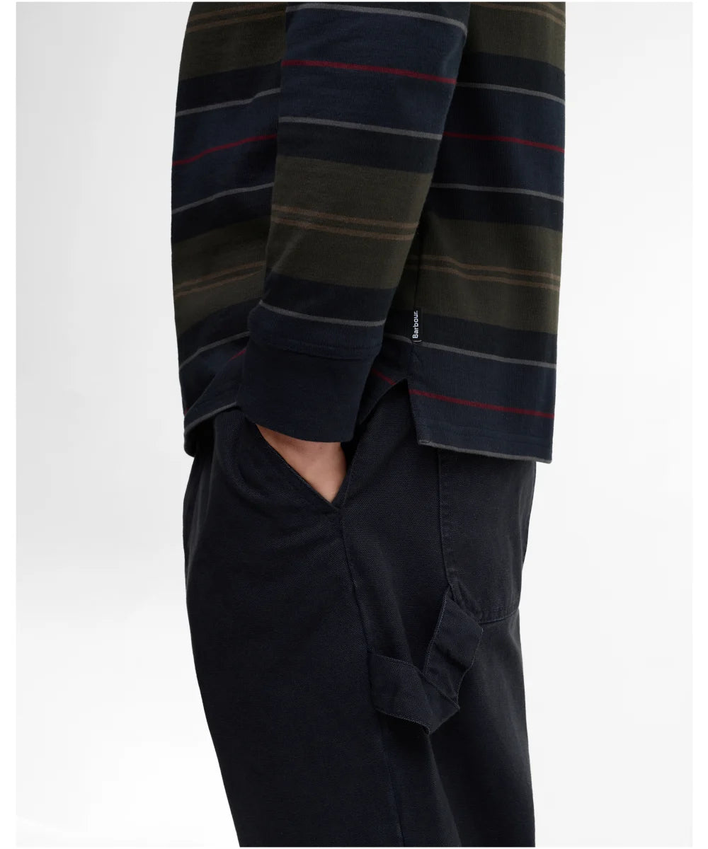 Barbour Frith Tartan Stripe Rugby Shirt in Navy