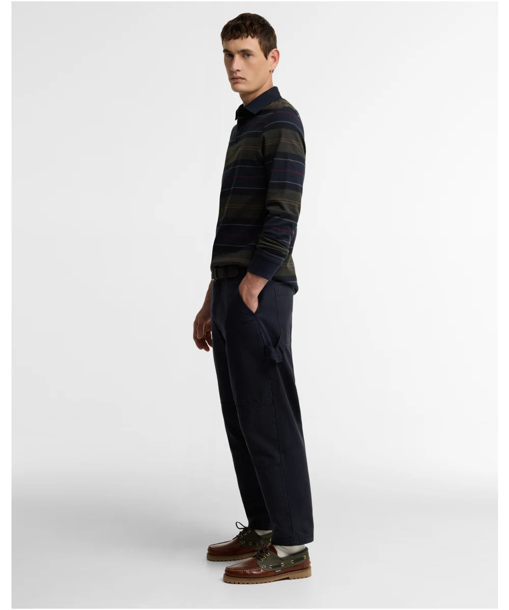 Barbour Frith Tartan Stripe Rugby Shirt in Navy