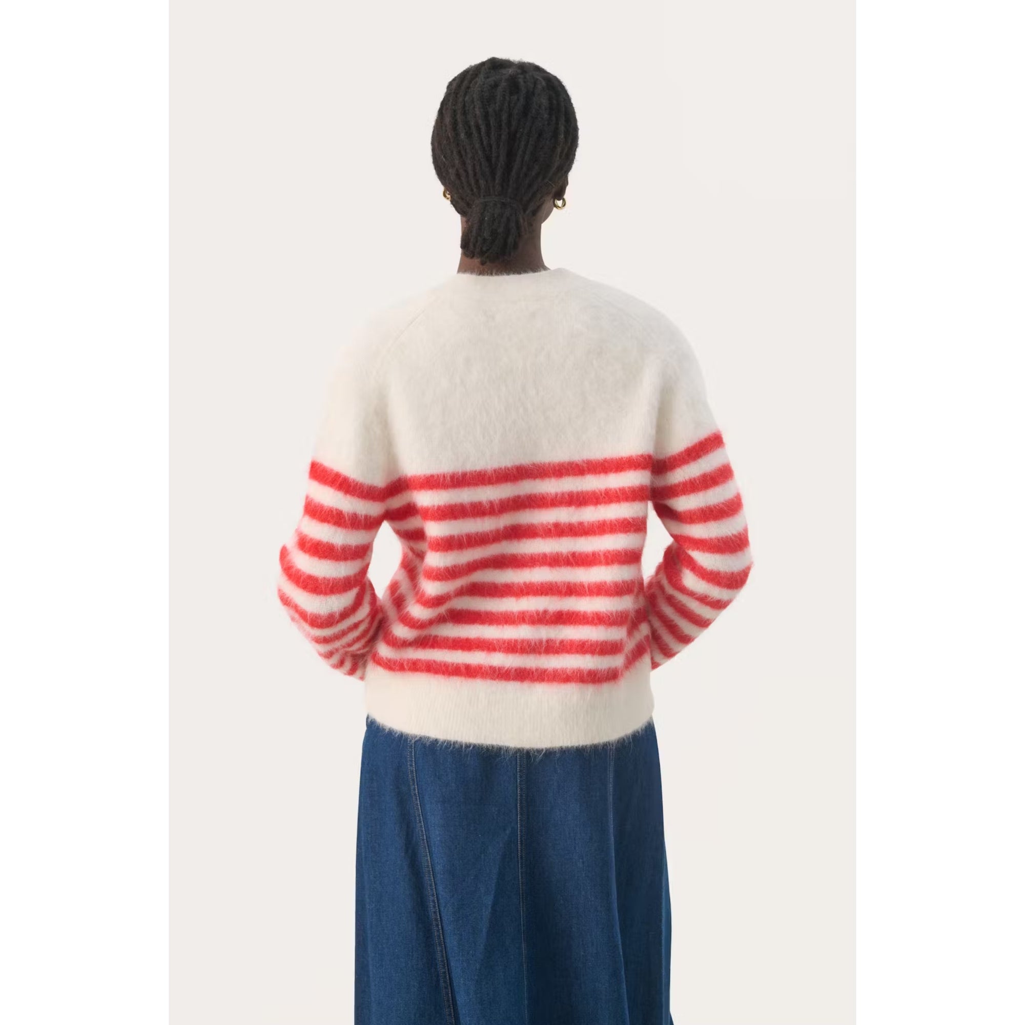 Part Two Pakize Cardigan in Mard Red Stripe 30309272