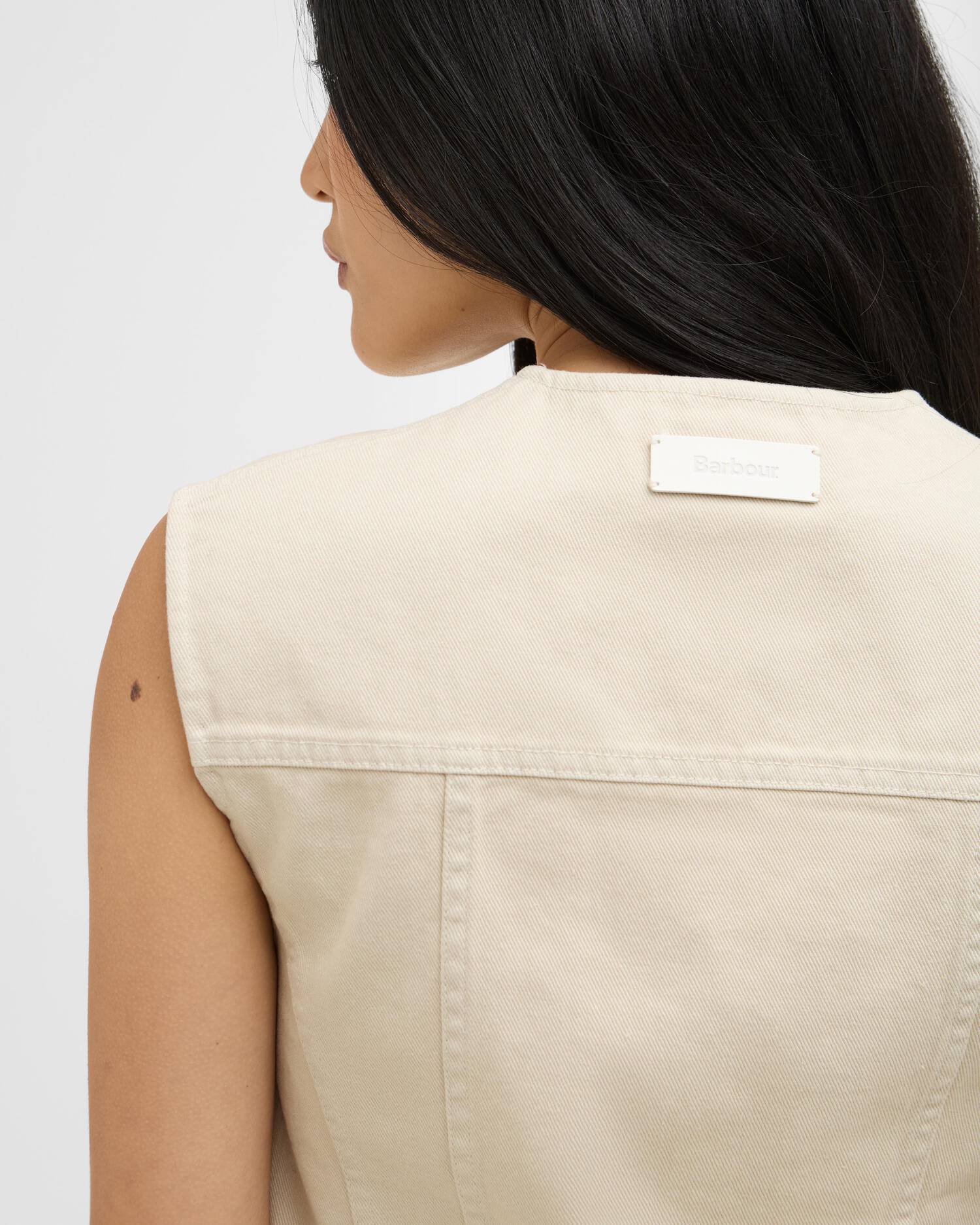 Barbour Daya Denim Waistcoat In Jasmine