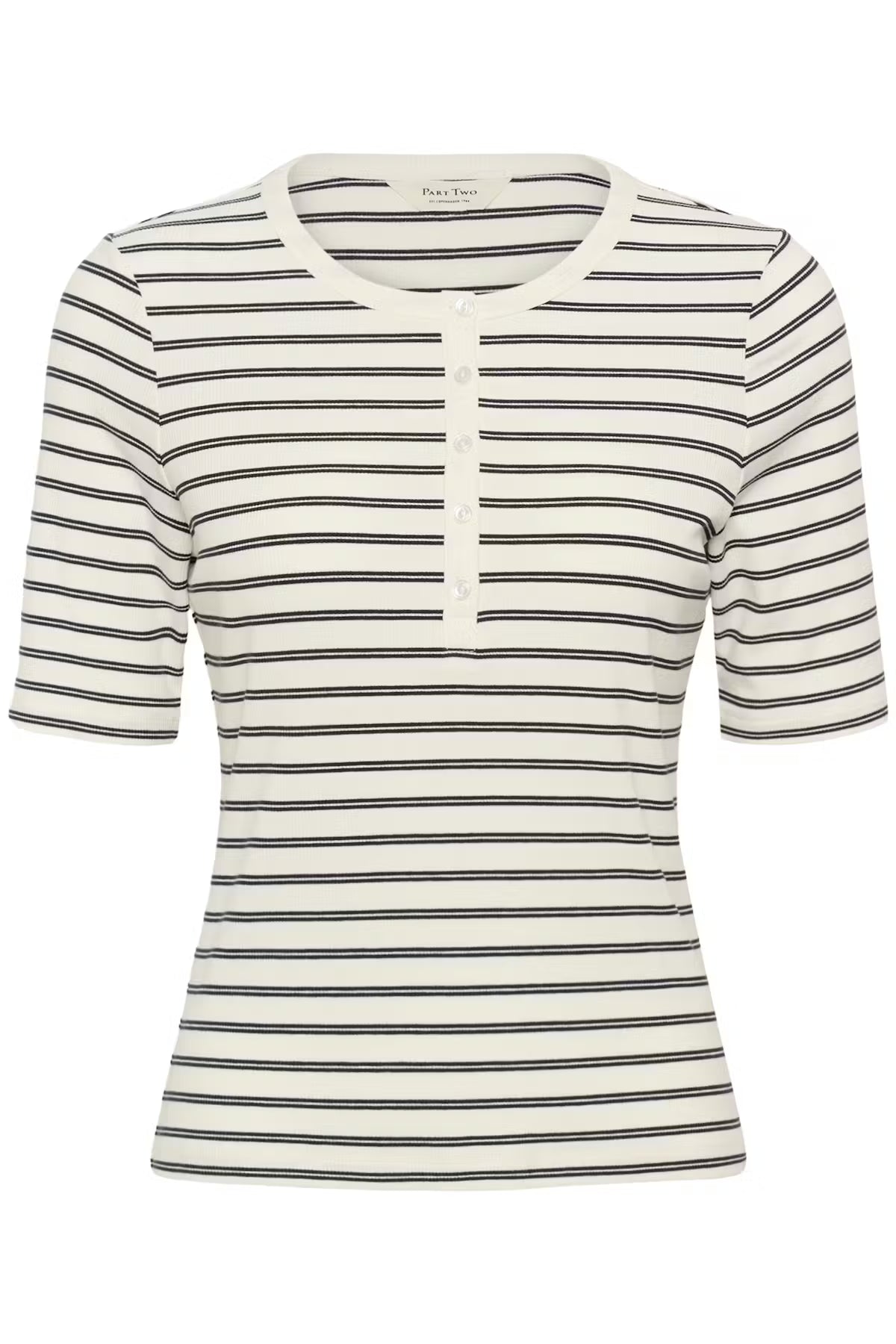 Part Two Angelina Stripe T-Shirt In Black Stripe