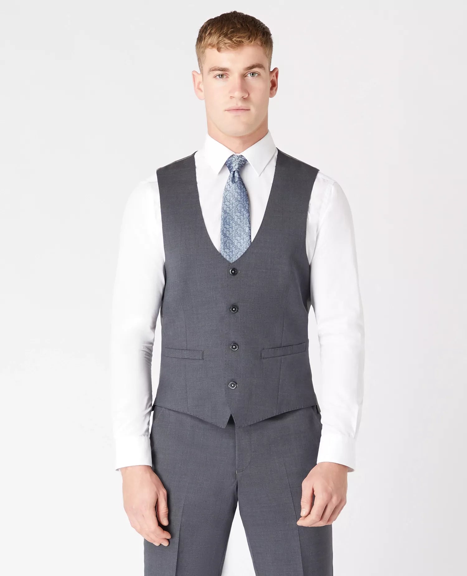 Remus Uomo Slim Fit Dark Grey Lucian Mix + Match Suit Waistcoat 51184